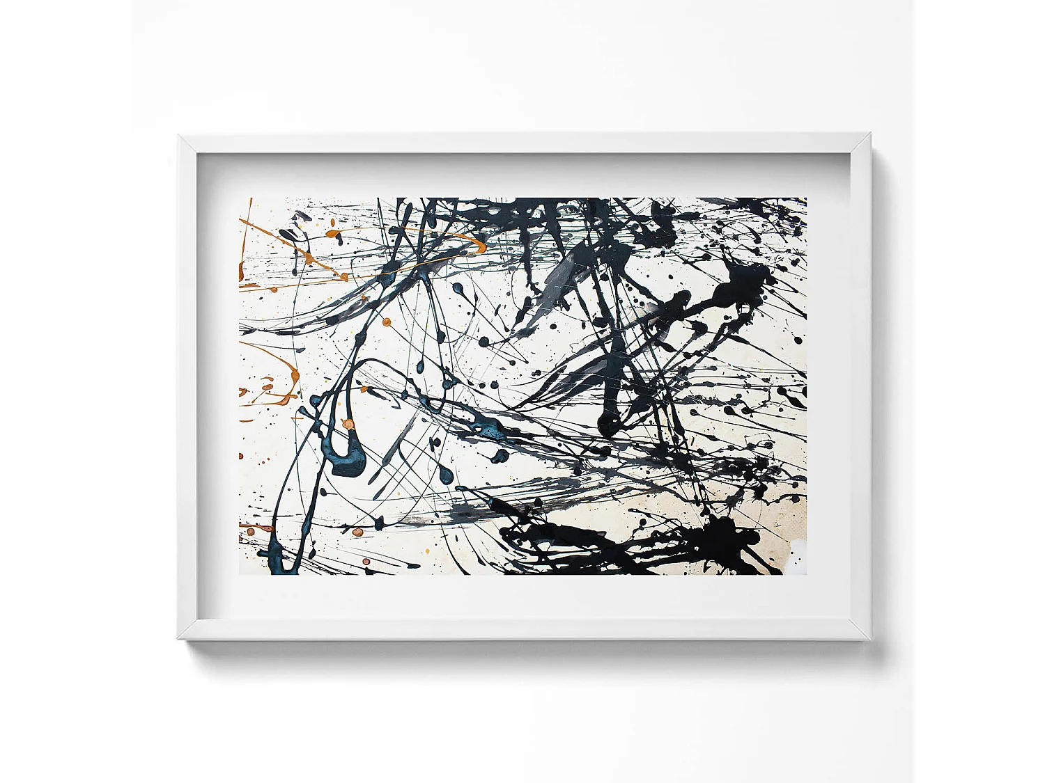 Dekoratives Gemälde mit weißem Rahmen, abstrakte kreative Kunst 70 x 50 cm – perfekt für das Wohn- oder Schlafzimmer