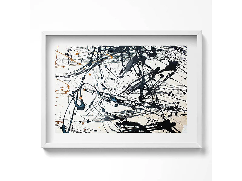 Dekoratives Gemälde mit weißem Rahmen, abstrakte kreative Kunst 70 x 50 cm – perfekt für das Wohn- oder Schlafzimmer