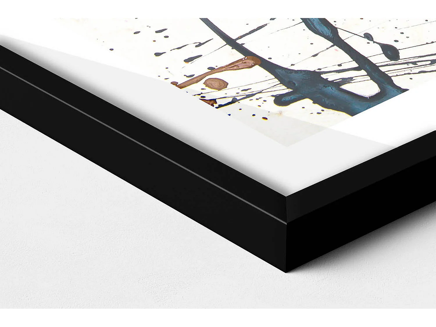 Decoratief schilderij met zwarte lijst, abstracte creatieve kunst 80 x 60 cm – perfect voor de woon- of slaapkamer