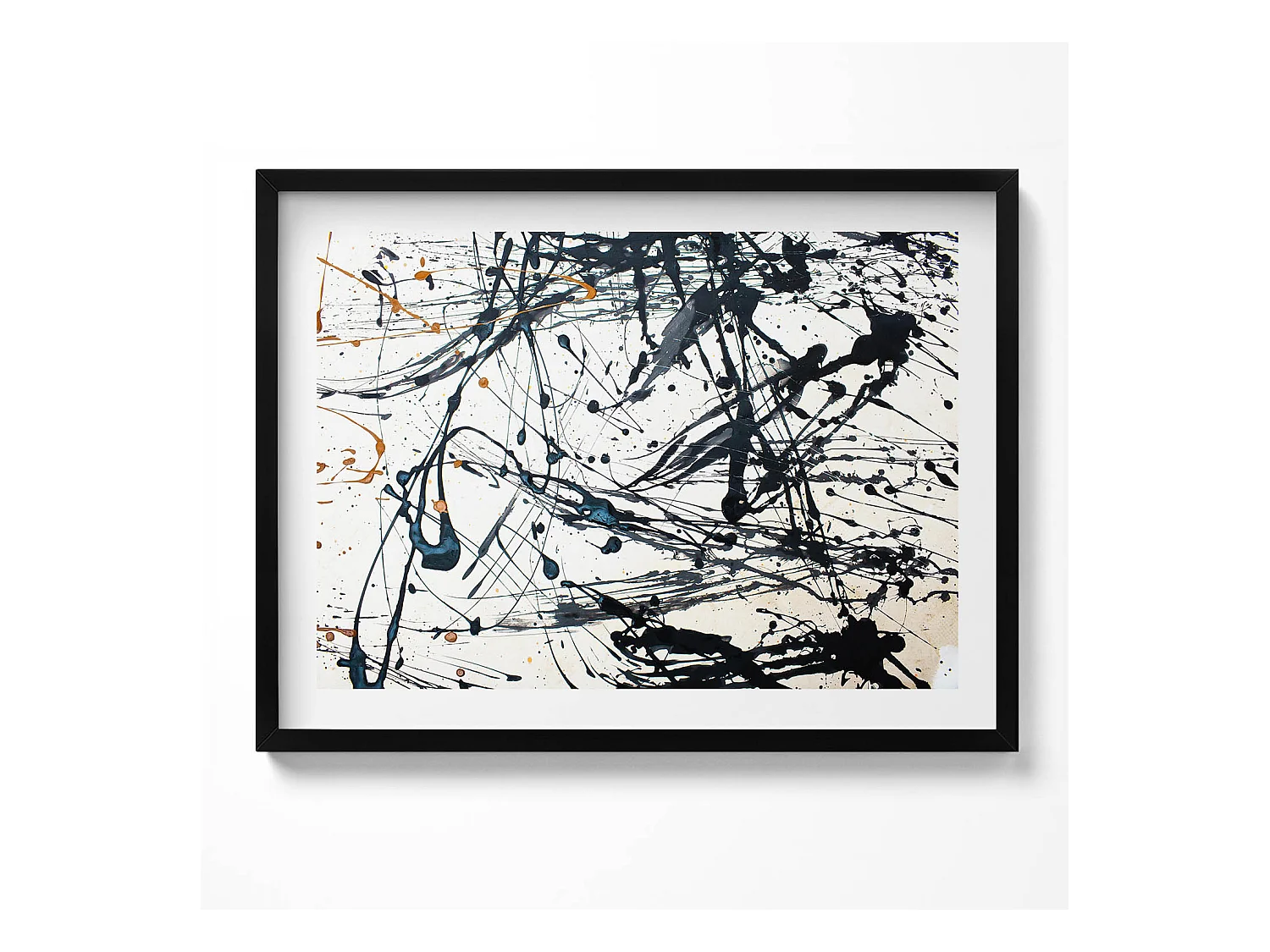 Tableau décoratif avec cadre noir, Art créatif abstrait 80 x 60 cm– Parfait pour le salon ou la chambre