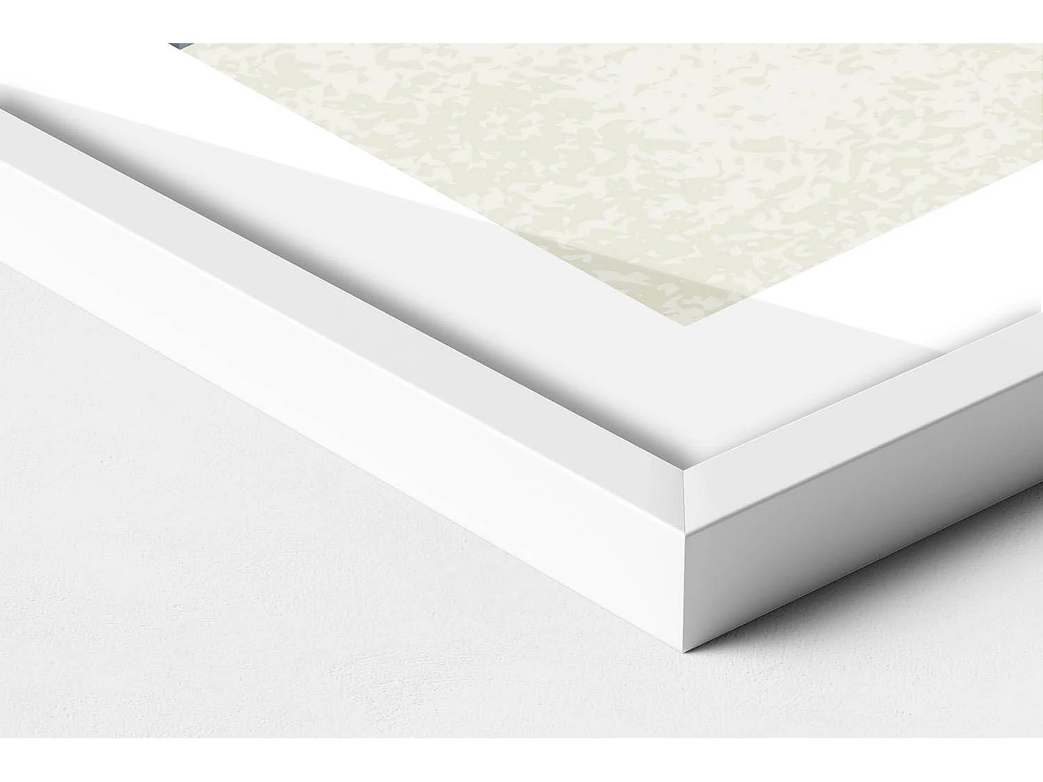 Dekoratives Gemälde mit weißem Rahmen, Linien und Kreis moderner Kunst 100 x 70 cm – Perfekt für das Wohn- oder Schlafzimmer