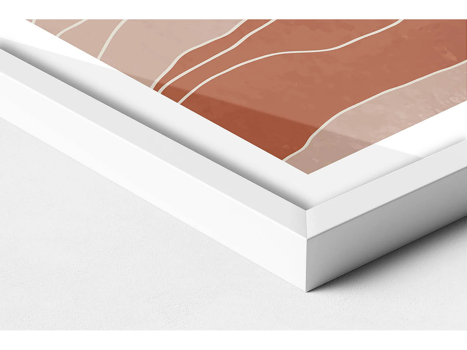 Dekoratives Gemälde mit weißem Rahmen, Illustration der aufgehenden Sonne 40 x 60 cm – Perfekt für das Wohn- oder Schlafzimmer