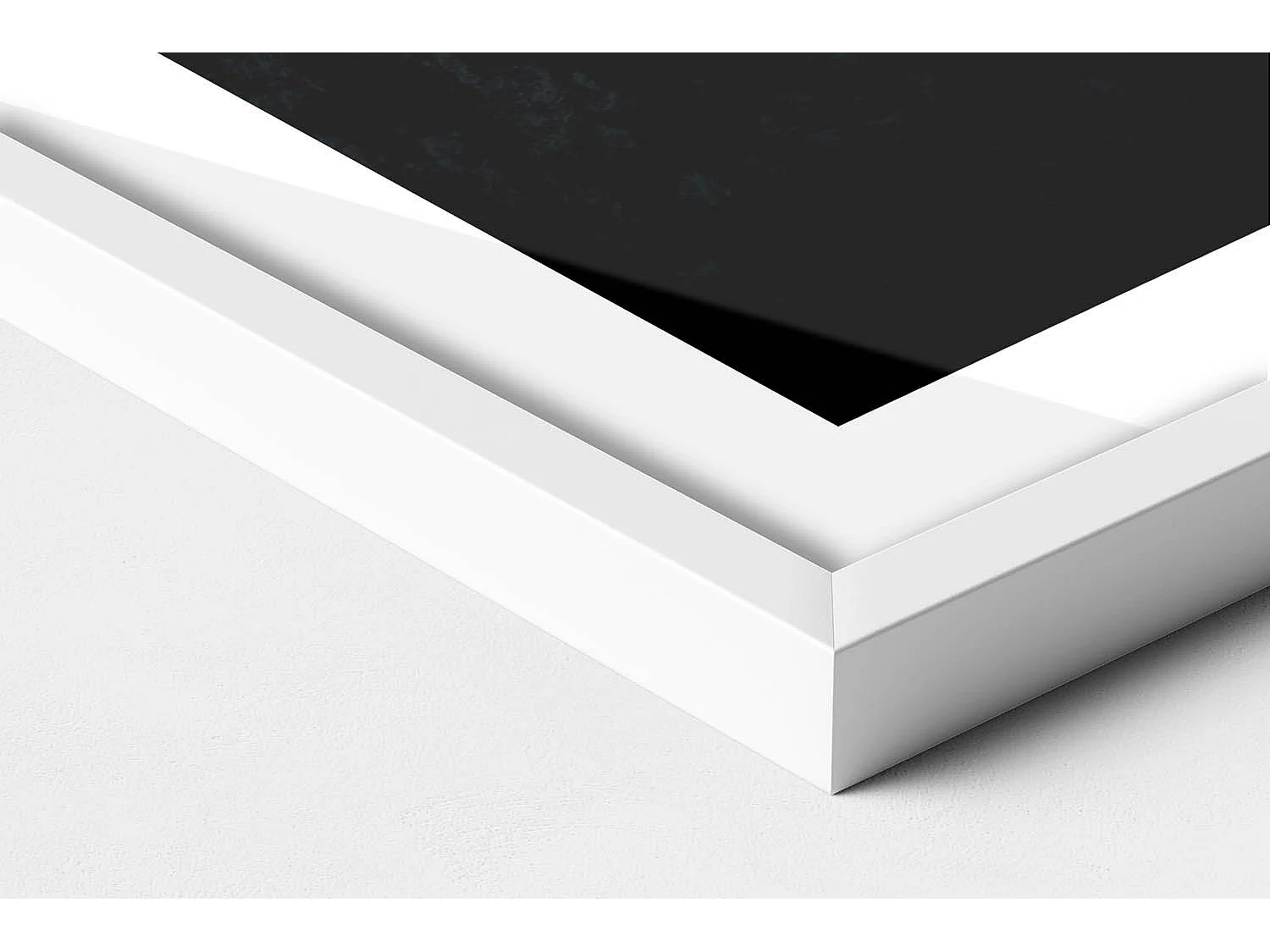 Dekoratives Gemälde mit weißem Rahmen, Sonnenuntergang in den Bergen 50 x 70 cm – Perfekt für das Wohn- oder Schlafzimmer