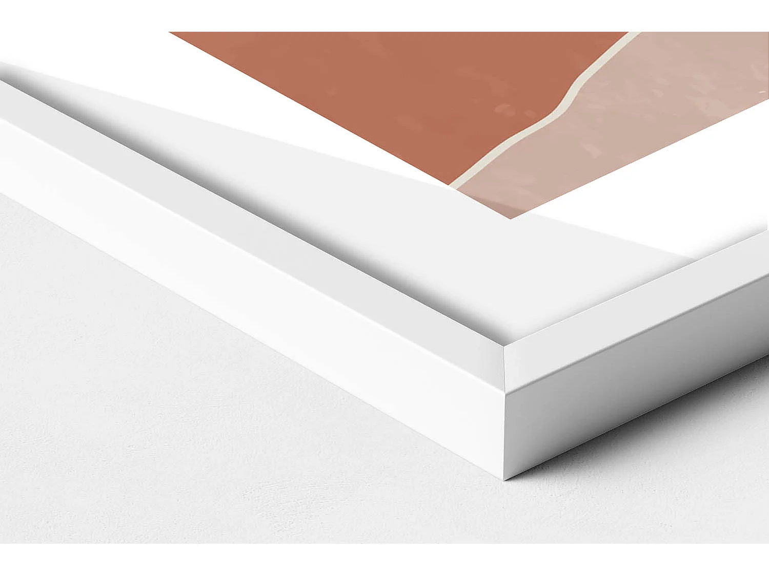 Decoratief schilderij met witte lijst, Illustratie van de opkomende zon 70 x 100 cm – Perfect voor de woon- of slaapkamer