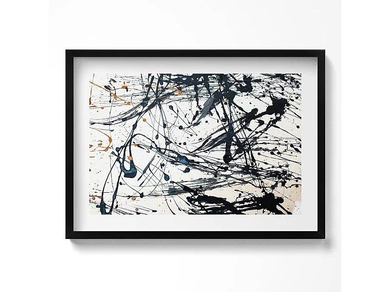 Dekoratives Gemälde mit schwarzem Rahmen, abstrakte kreative Kunst 70 x 50 cm – perfekt für das Wohn- oder Schlafzimmer