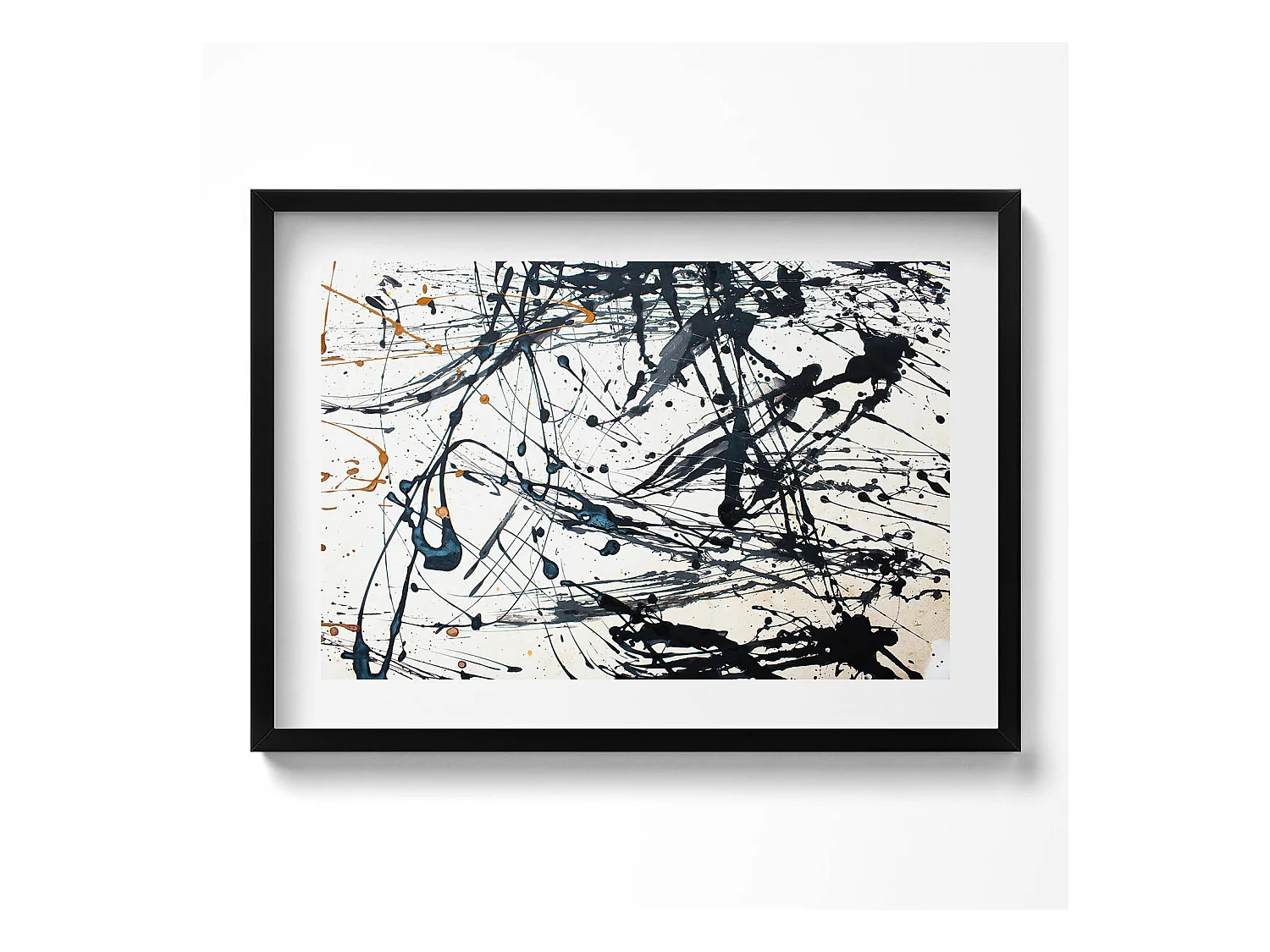 Tableau décoratif avec cadre noir, Art créatif abstrait 70 x 50 cm– Parfait pour le salon ou la chambre