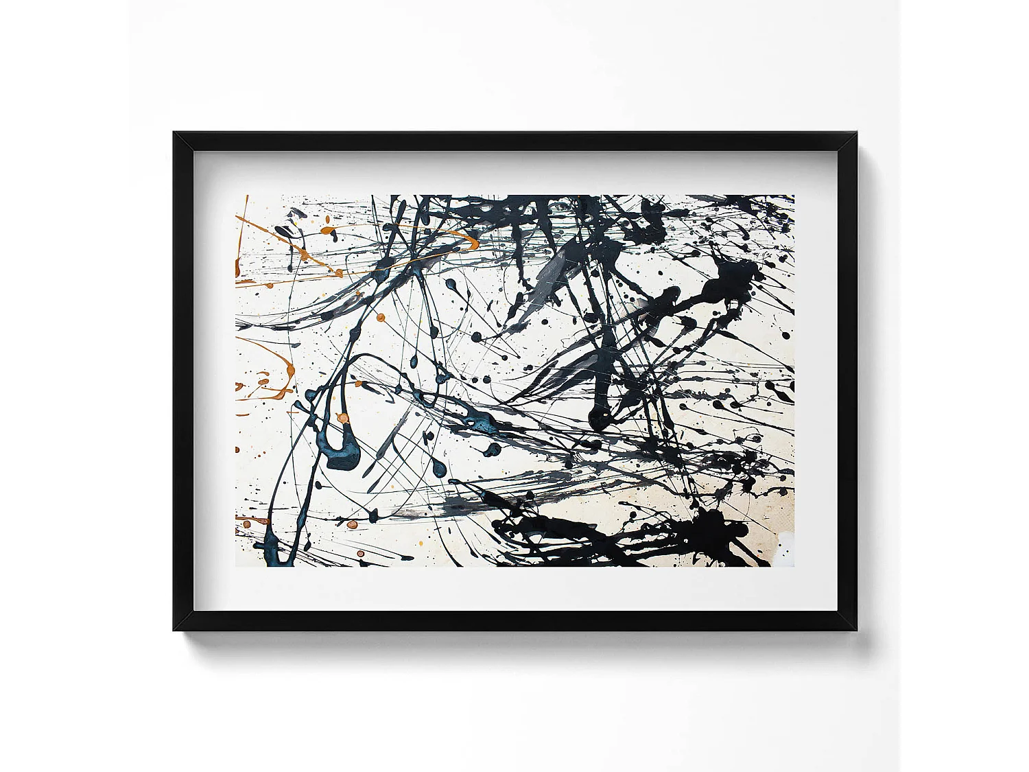 Dekoratives Gemälde mit schwarzem Rahmen, abstrakte kreative Kunst 70 x 50 cm – perfekt für das Wohn- oder Schlafzimmer