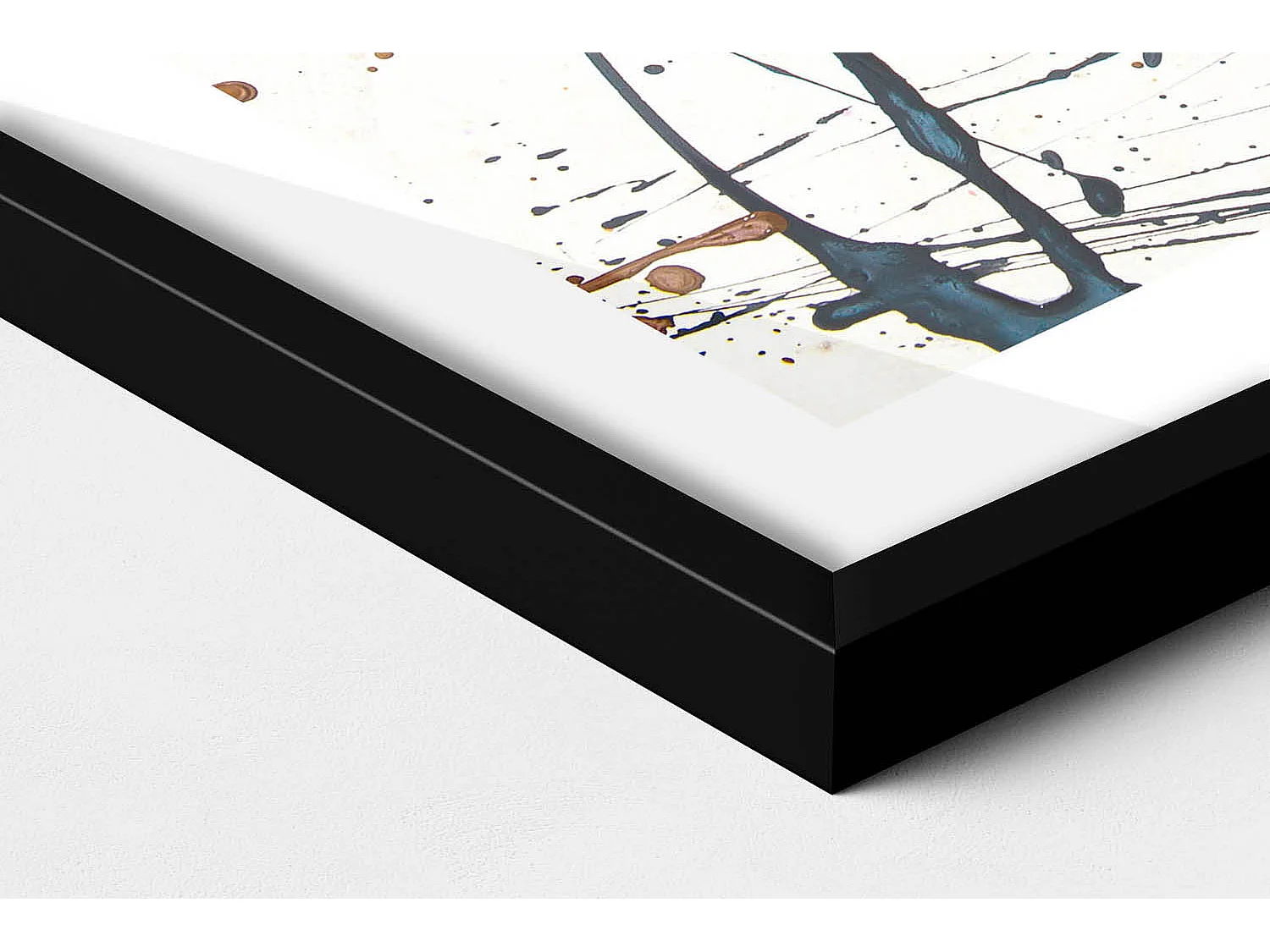 Dekoratives Gemälde mit schwarzem Rahmen, abstrakte kreative Kunst 70 x 50 cm – perfekt für das Wohn- oder Schlafzimmer