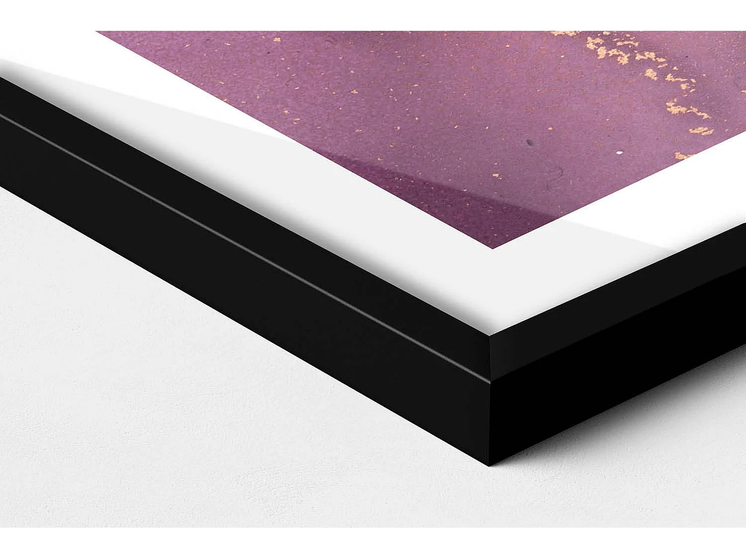 Dekoratives Gemälde mit schwarzem Rahmen, fließende und zarte Abstraktion 60 x 80 cm – perfekt für das Wohn- oder Schlafzimmer