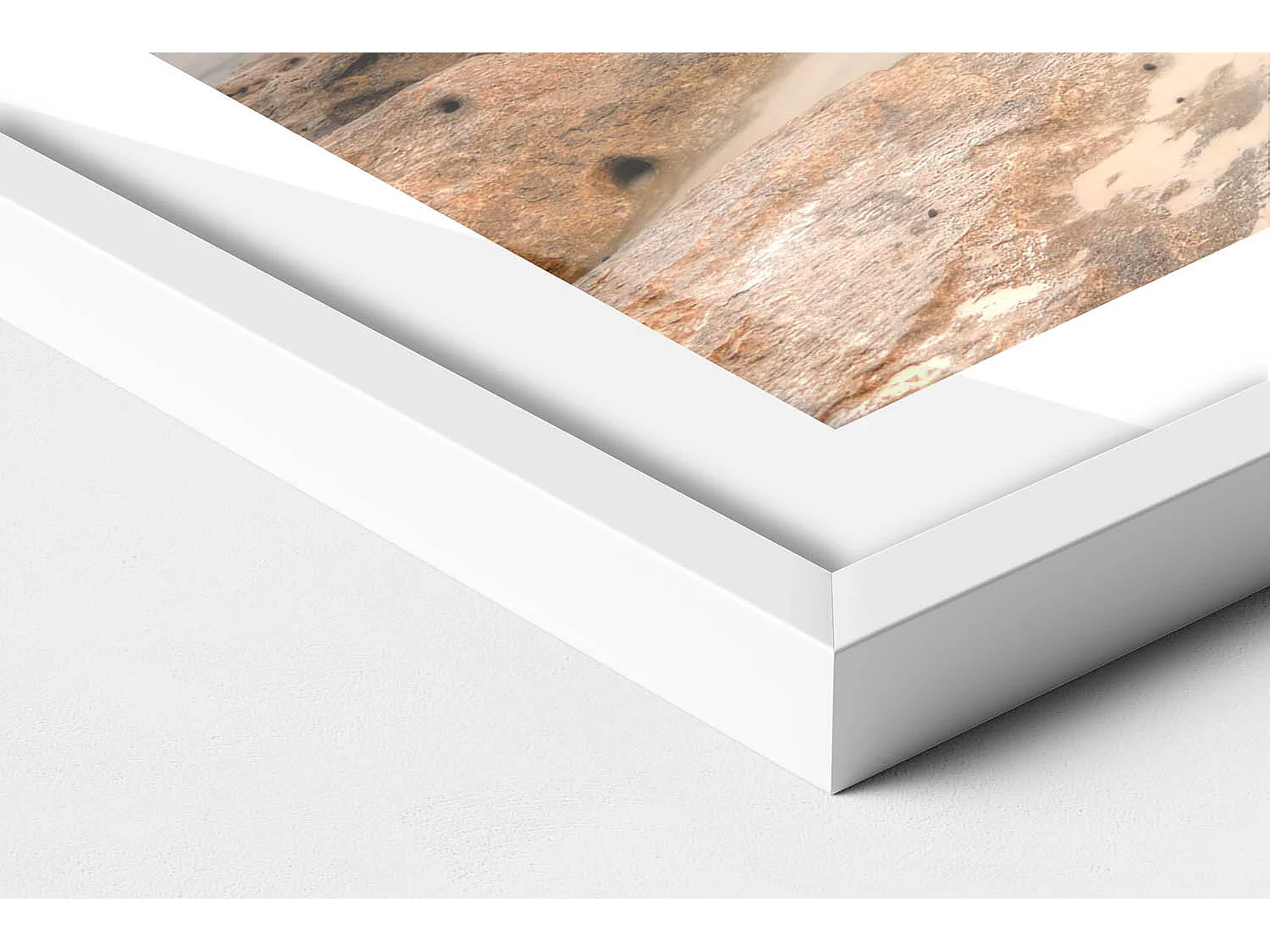 Tableau décoratif avec cadre blanc, Paysage de plage, de mer et de ciel 70 x 50 cm– Parfait pour le salon ou la chambre