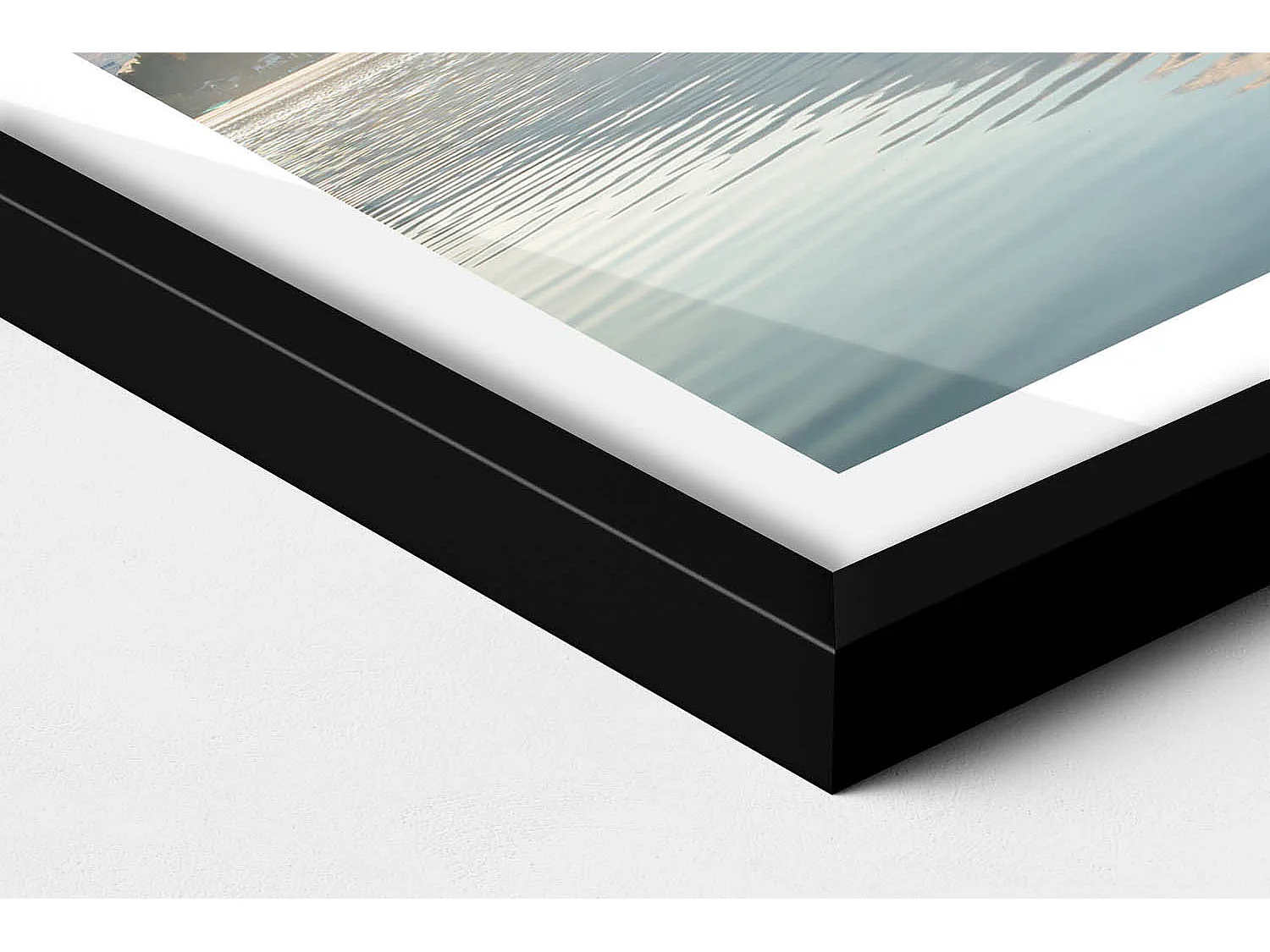 Dekoratives Gemälde mit schwarzem Rahmen, Landschaft des Fuji unter dem roten Baum 40 x 60 cm – Perfekt für das Wohn- oder Schlafzimmer