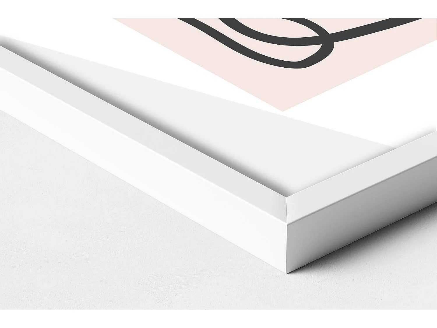 Dekoratives Gemälde mit weißem Rahmen, abstrakte Kunstformen 70 x 50 cm – perfekt für das Wohn- oder Schlafzimmer