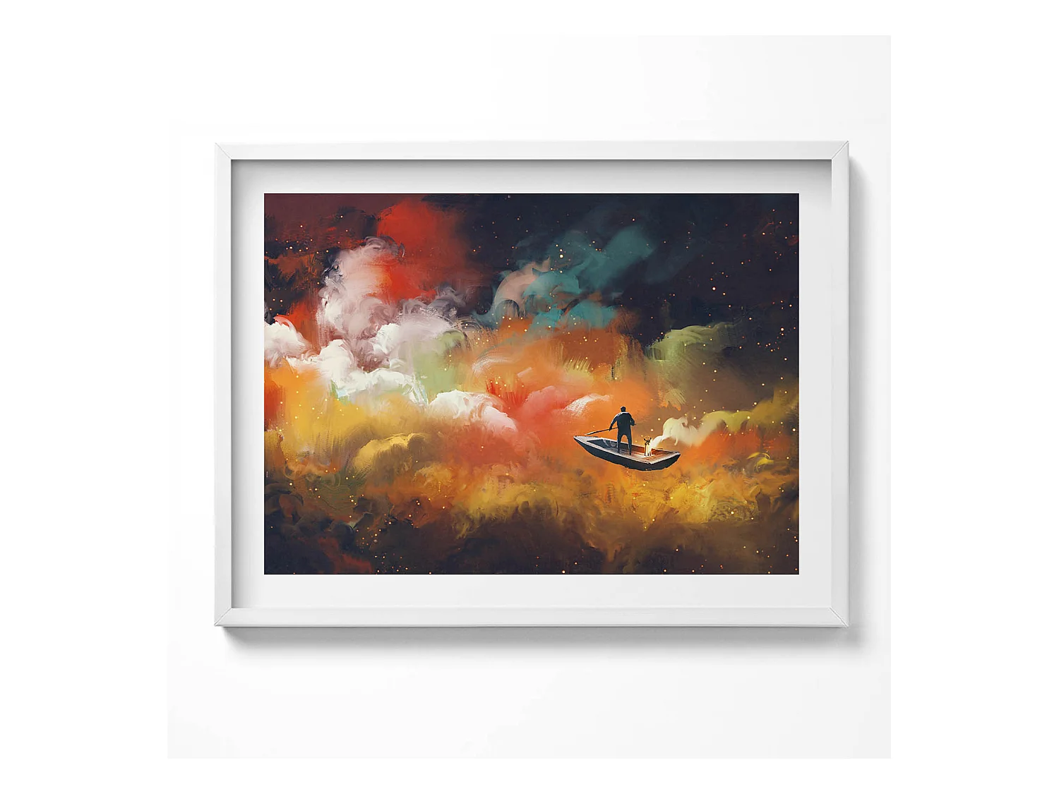 Tableau décoratif avec cadre blanc, Une idée abstraite de la vie adulte 80 x 60 cm– Parfait pour le salon ou la chambre