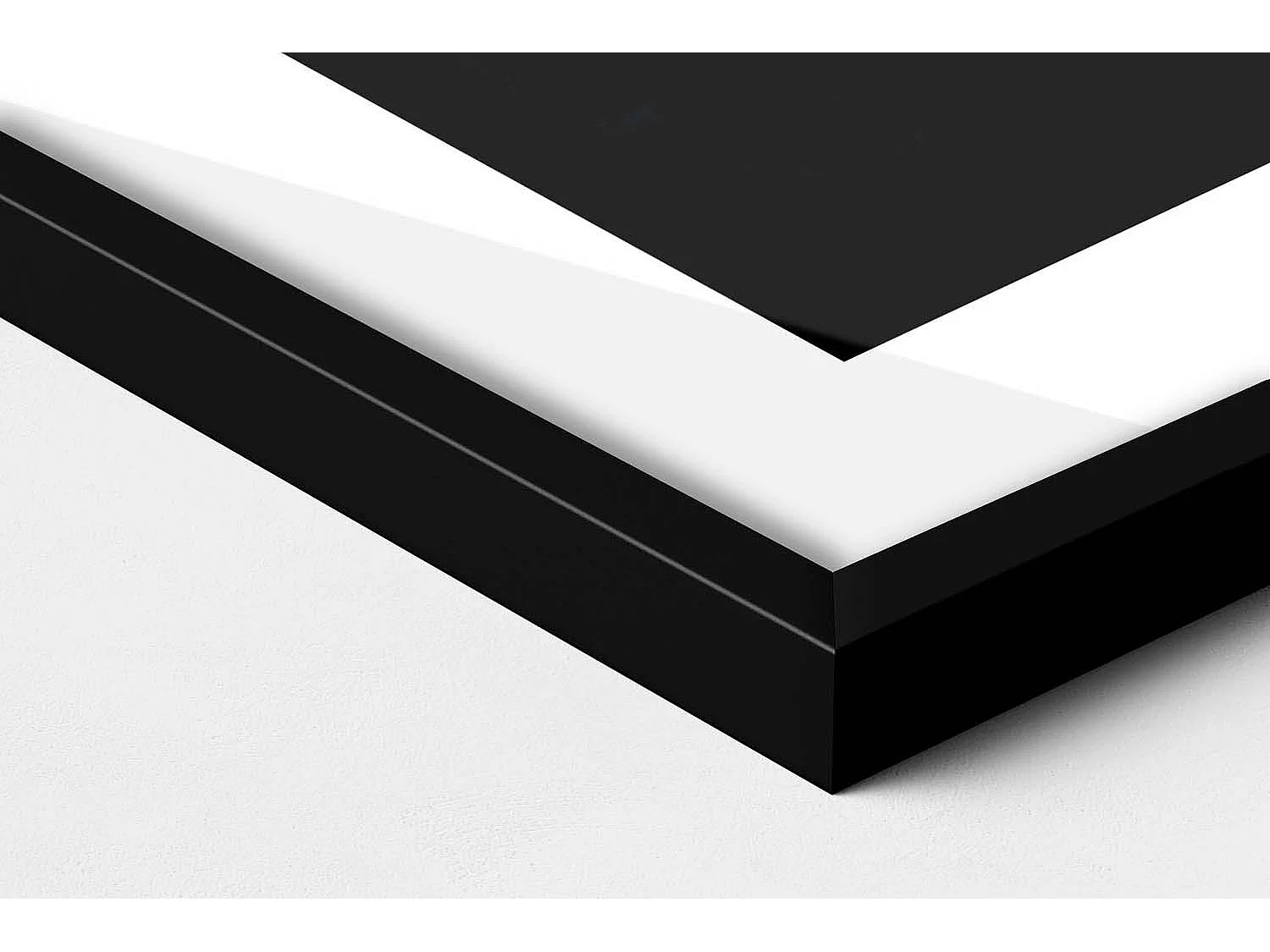 Dekoratives Gemälde mit schwarzem Rahmen, Sonnenuntergang in den Bergen 70 x 100 cm – Perfekt für das Wohn- oder Schlafzimmer