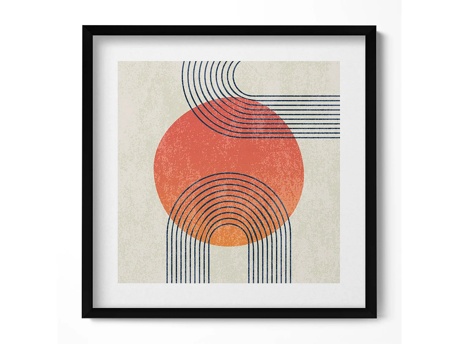 Decoratief schilderij met zwarte lijst, Geschilderde monsterabladeren 50 x 50 cm – Perfect voor de woon- of slaapkamer