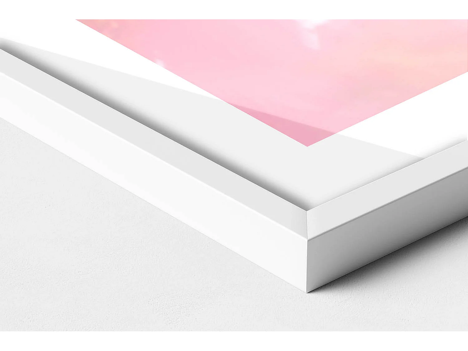 Dekoratives Gemälde mit weißem Rahmen, Rosa Frühlingsblumen auf den Zweigen 100 x 70 cm – Perfekt für das Wohn- oder Schlafzimmer