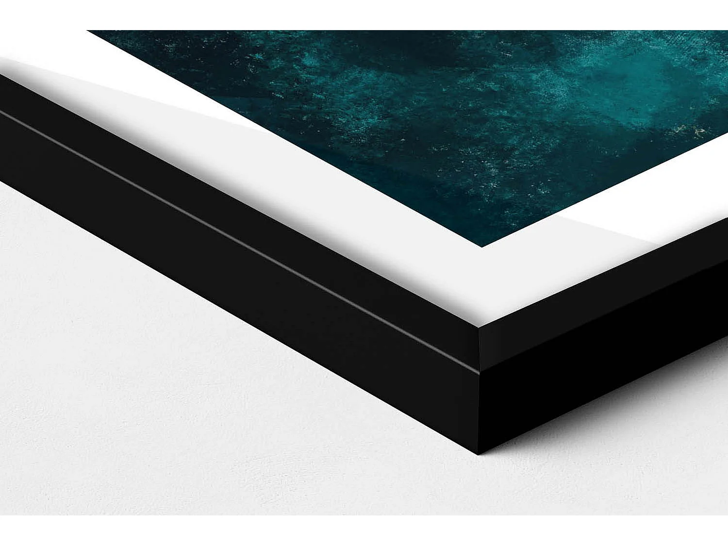 Quadro decorativo con cornice nera, fiori dipinti e colorati 50 x 50 cm – Perfetto per il soggiorno o la camera da letto