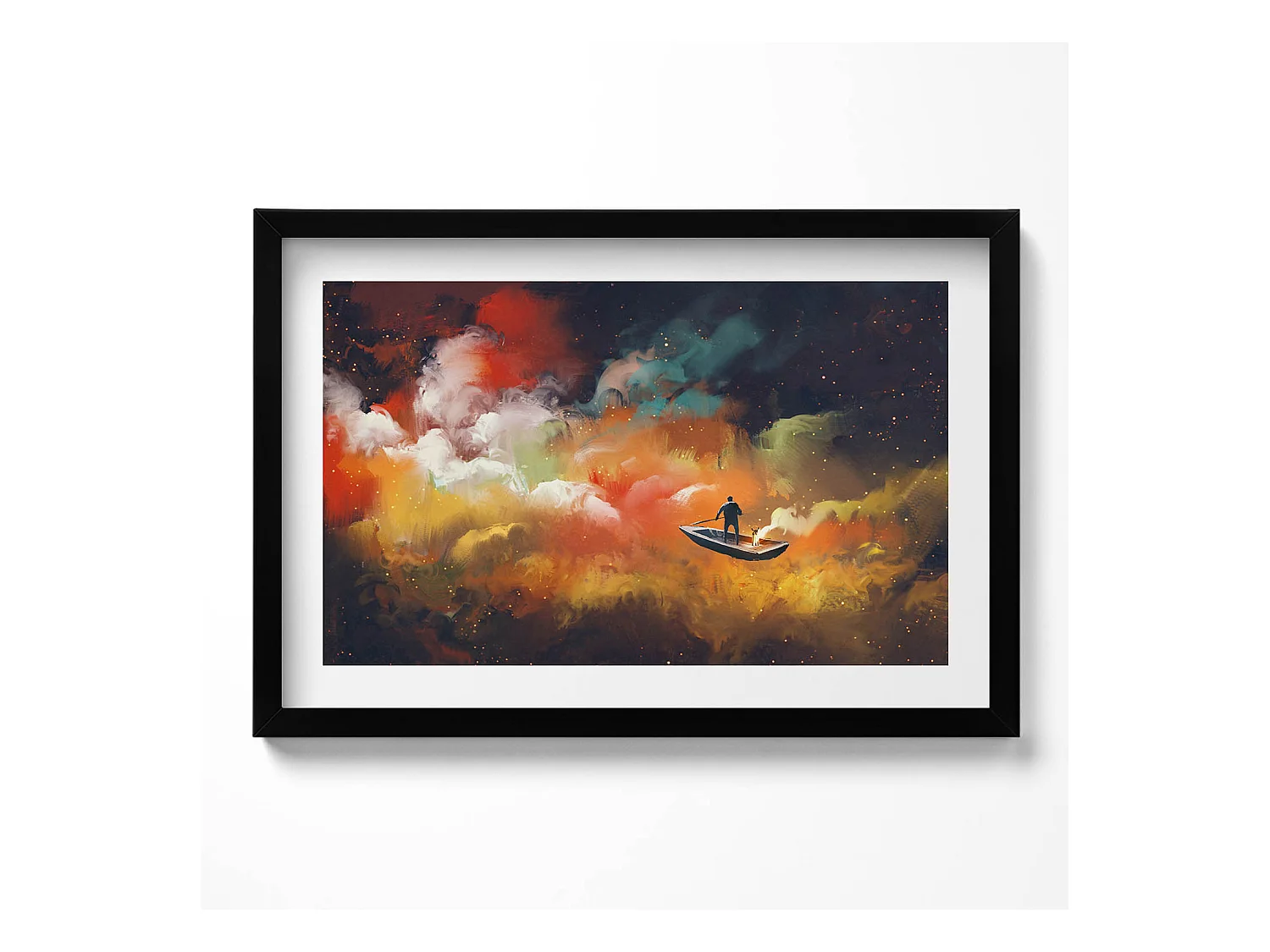 Tableau décoratif avec cadre noir, Une idée abstraite de la vie adulte 60 x 40 cm– Parfait pour le salon ou la chambre