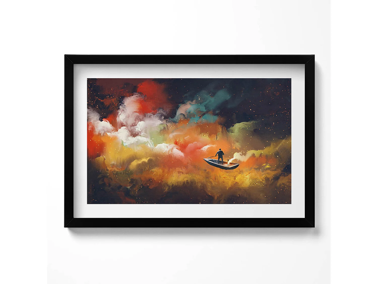 Cuadro decorativo con marco negro, Una idea abstracta de la vida adulta 60 x 40 cm – Perfecto para el salón o el dormitorio