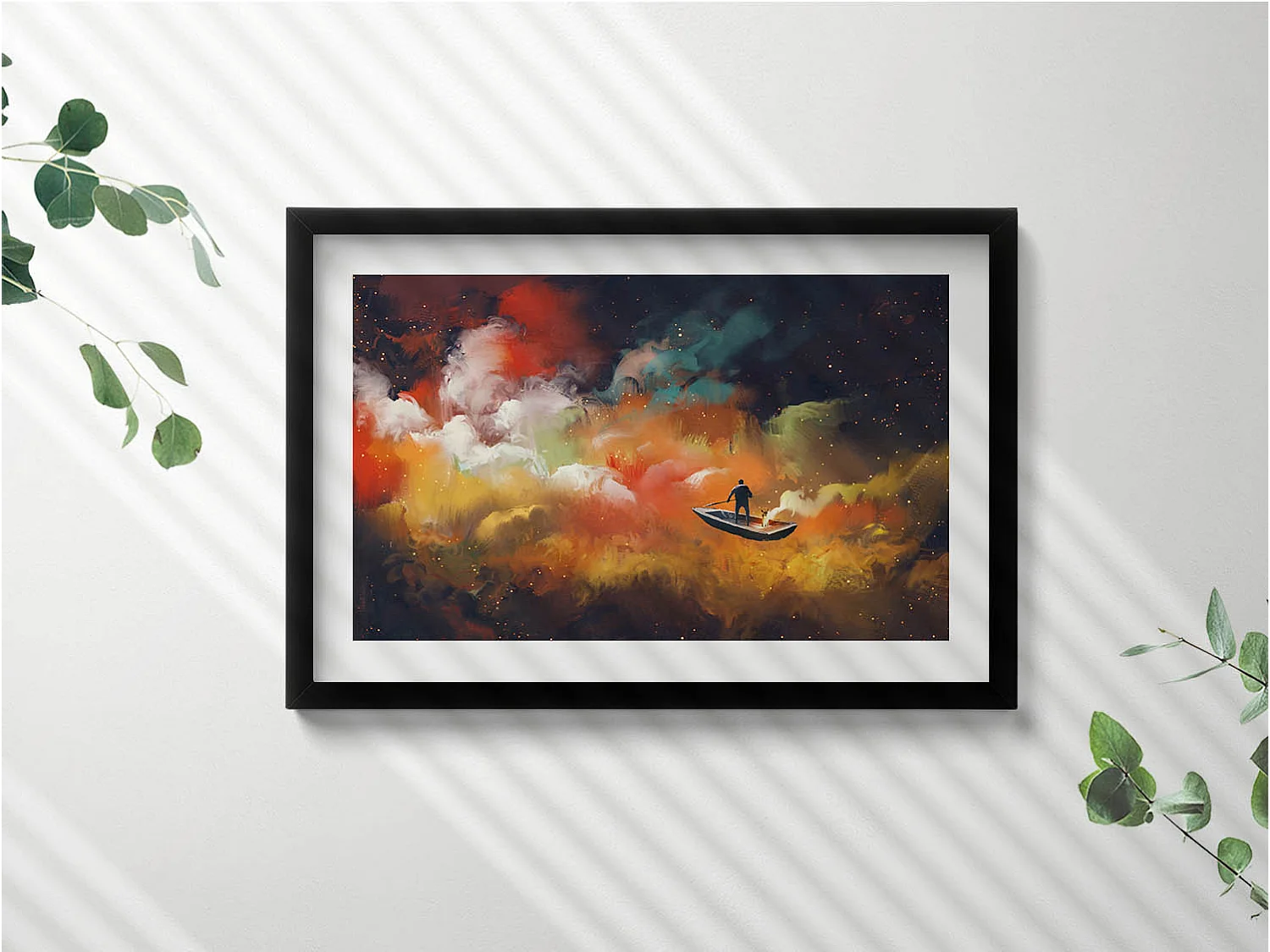 Cuadro decorativo con marco negro, Una idea abstracta de la vida adulta 60 x 40 cm – Perfecto para el salón o el dormitorio