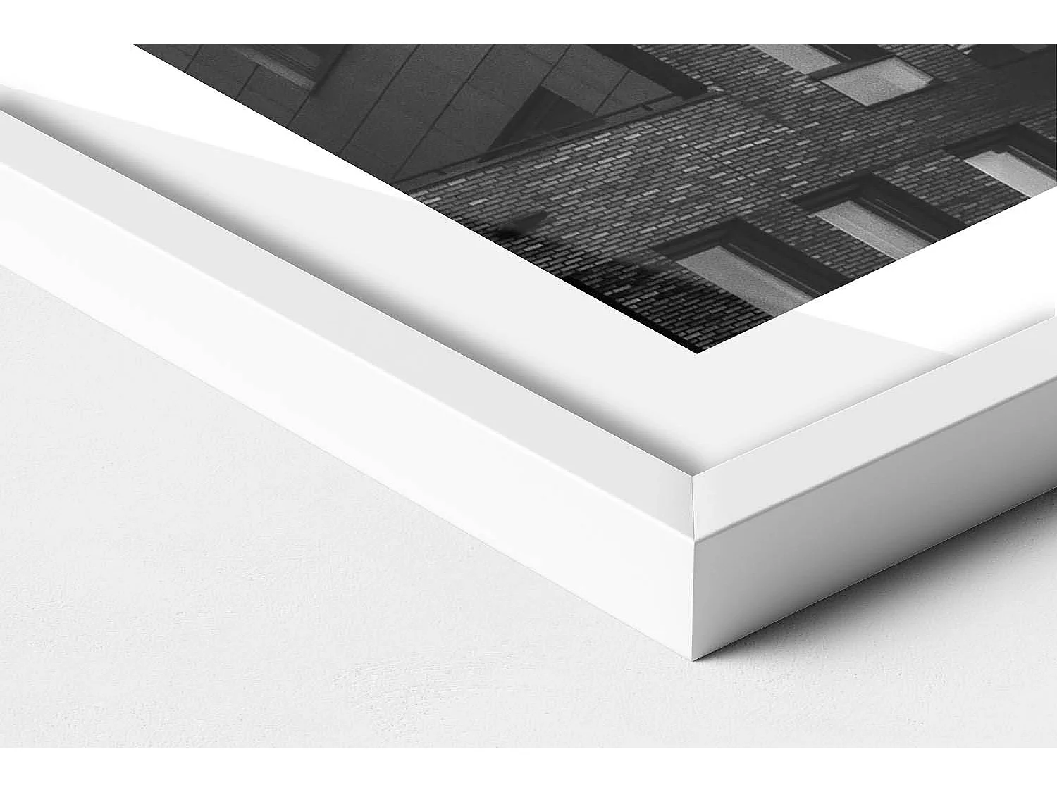 Tableau décoratif avec cadre blanc, Architecture à Amsterdam 60 x 80 cm– Parfait pour le salon ou la chambre