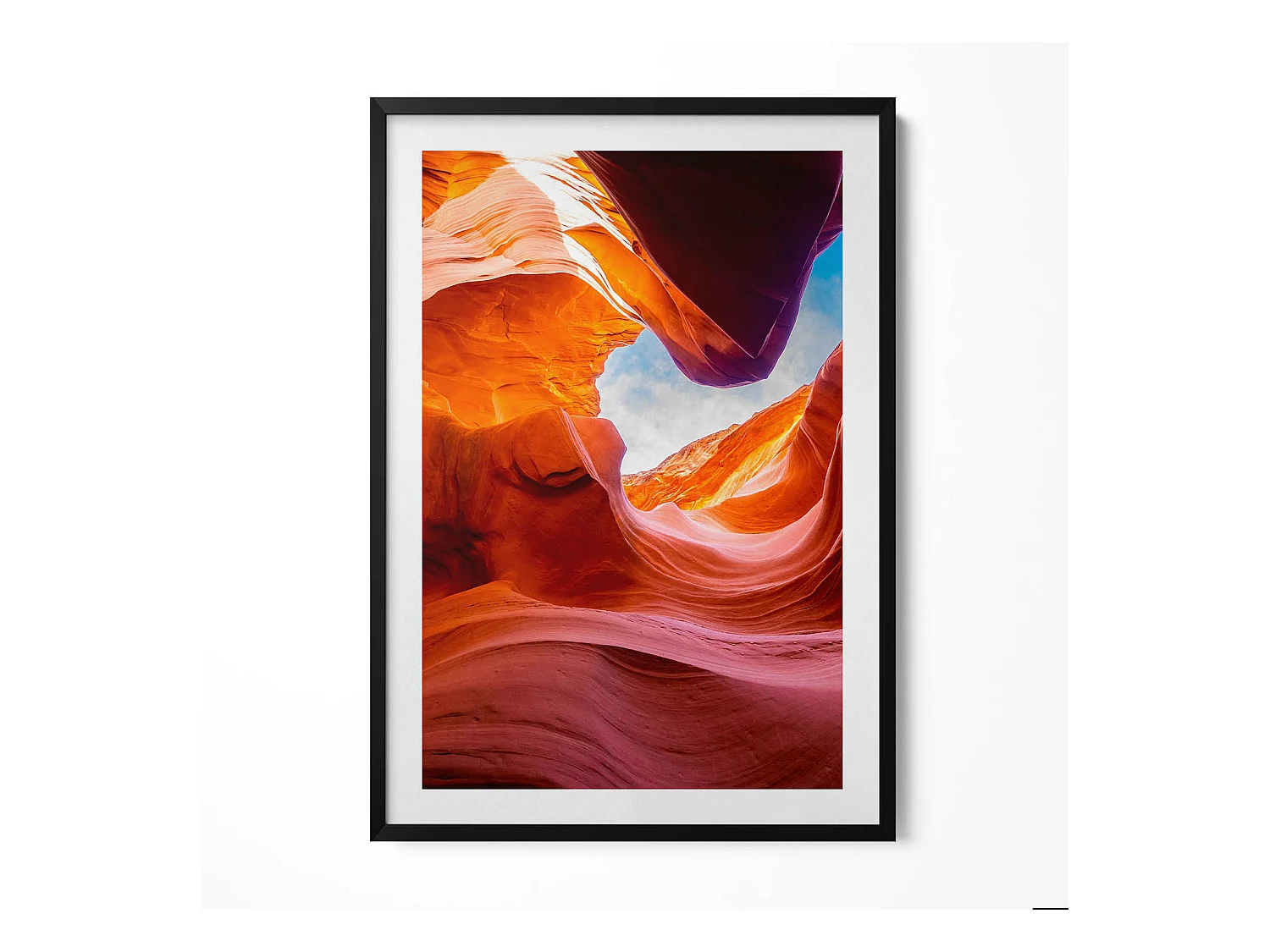 Tableau décoratif avec cadre noir, Paysage rocheux du canyon 70 x 100 cm– Parfait pour le salon ou la chambre