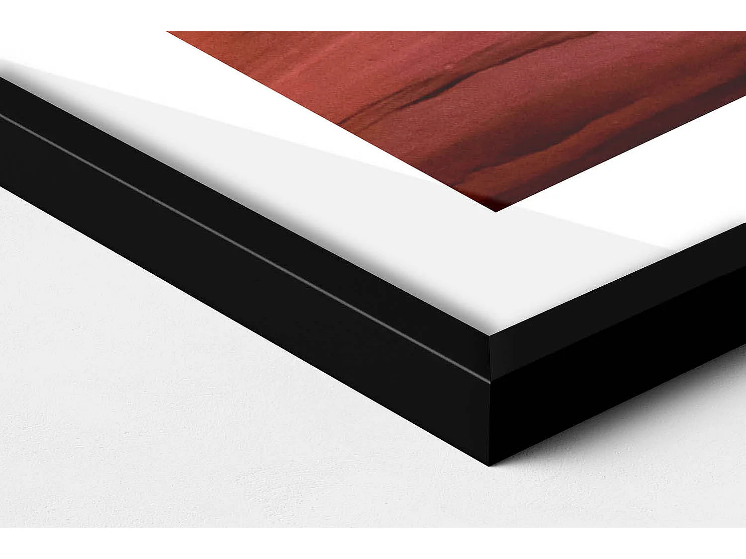 Dekoratives Gemälde mit schwarzem Rahmen, Felsige Landschaft des Canyons 70 x 100 cm – Perfekt für das Wohn- oder Schlafzimmer