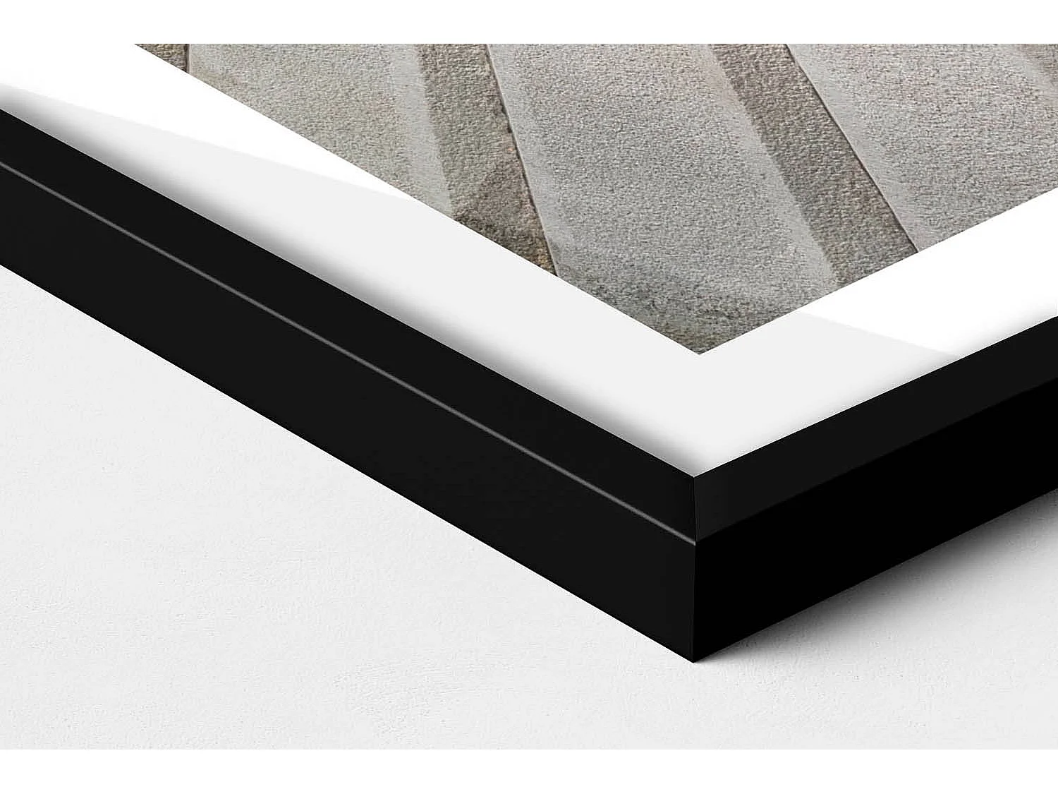 Tableau décoratif avec cadre noir, Escalier en colimaçon 50 x 70 cm– Parfait pour le salon ou la chambre