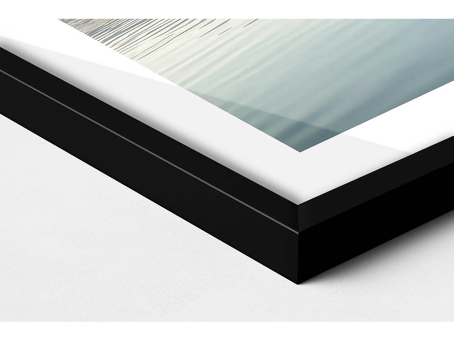 Tableau décoratif avec cadre noir, Paysage du Mont Fuji sous l'arbre rouge 50 x 70 cm– Parfait pour le salon ou la chambre