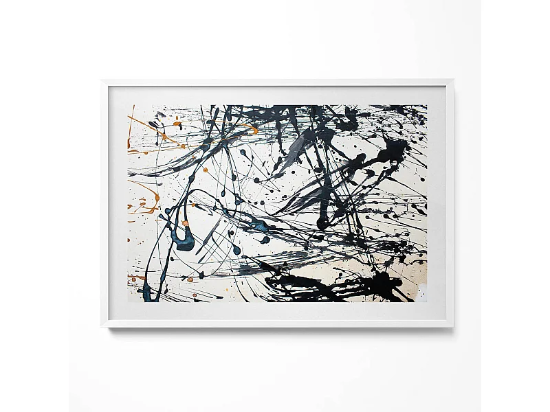 Dekoratives Gemälde mit weißem Rahmen, abstrakte kreative Kunst 100 x 70 cm – perfekt für das Wohn- oder Schlafzimmer