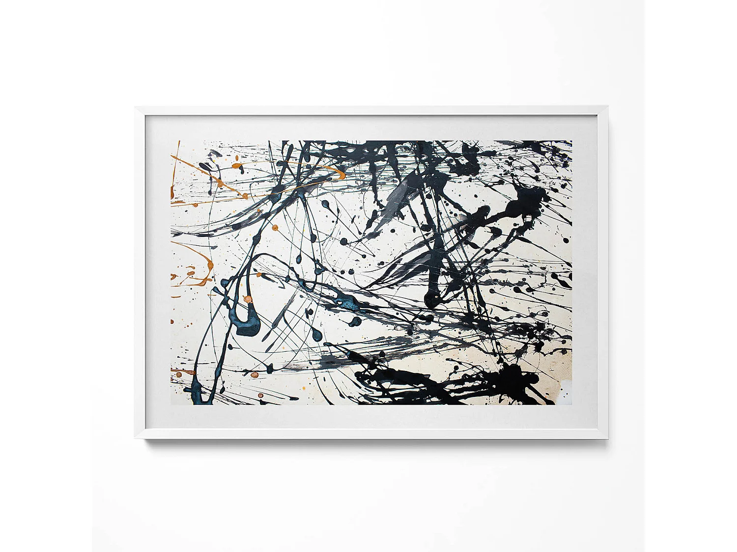 Dekoratives Gemälde mit weißem Rahmen, abstrakte kreative Kunst 100 x 70 cm – perfekt für das Wohn- oder Schlafzimmer