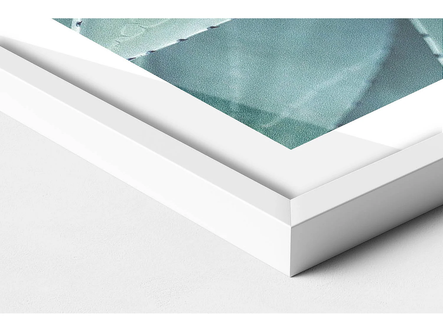 Dekoratives Gemälde mit weißem Rahmen, Grüne Sukkulente 80 x 60 cm – Perfekt für das Wohn- oder Schlafzimmer