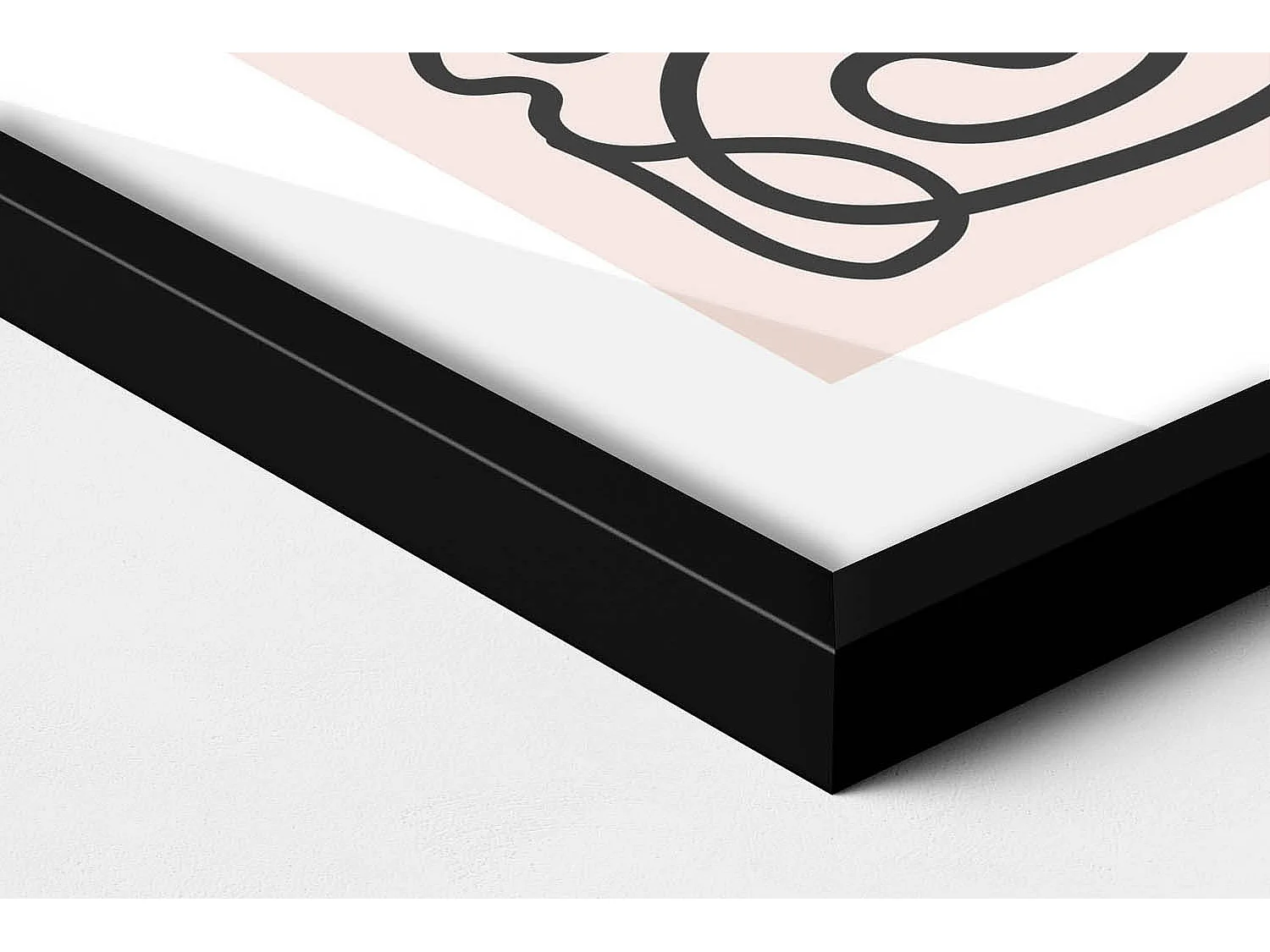 Dekoratives Gemälde mit schwarzem Rahmen, minimalistische Abstraktion mit goldenen Details 60 x 40 cm – perfekt für das Wohn- oder Schlafzimmer