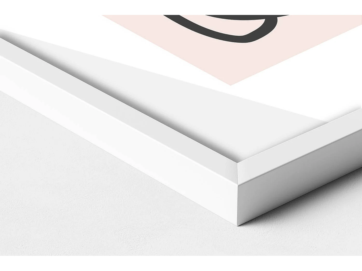 Dekoratives Gemälde mit weißem Rahmen, abstrakte Kunstformen 80 x 60 cm – perfekt für das Wohn- oder Schlafzimmer