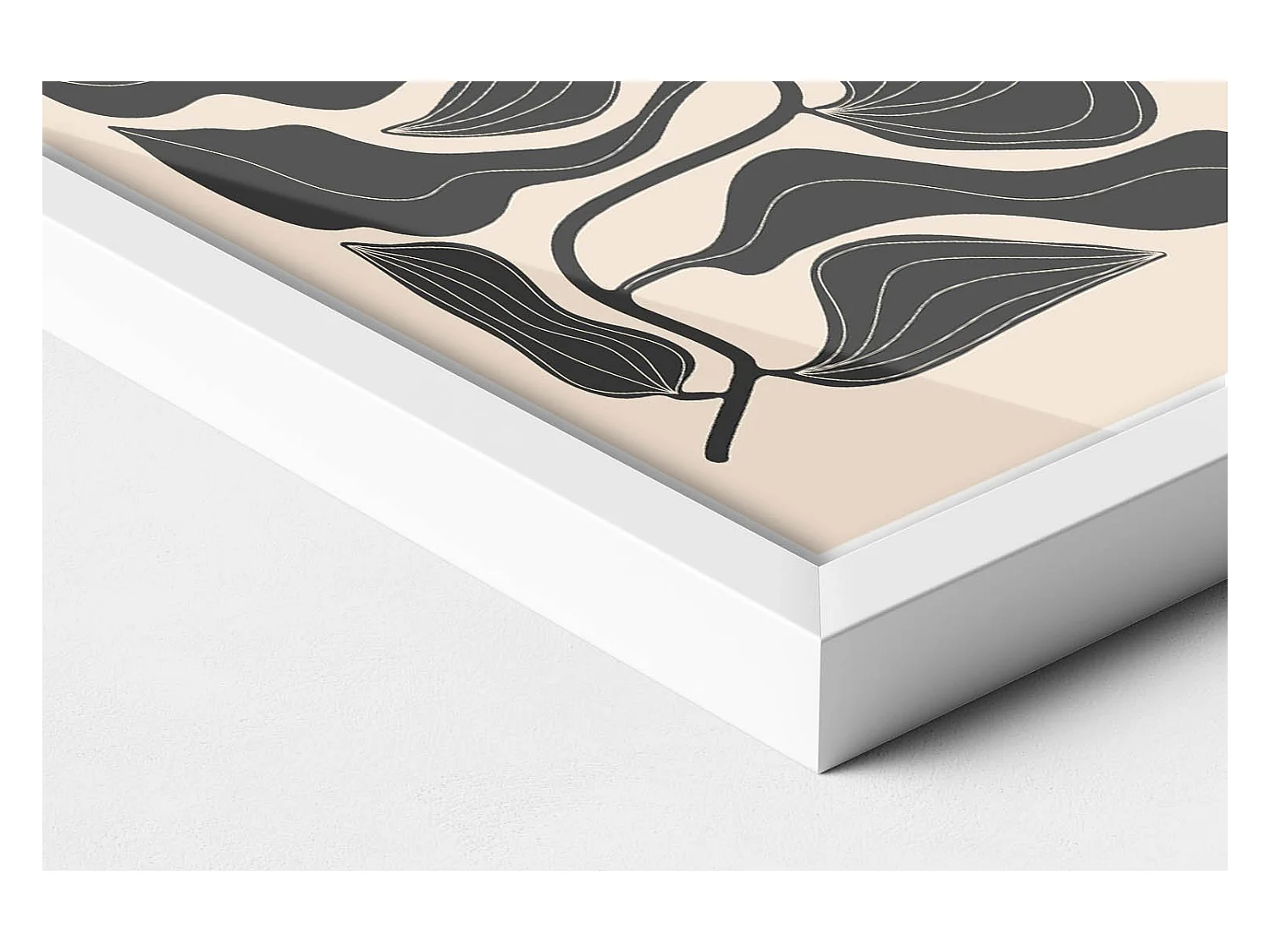 Tableau décoratif avec cadre blanc, Plantes minimalistes 20 x 30 cm – Parfait pour le salon ou la chambre