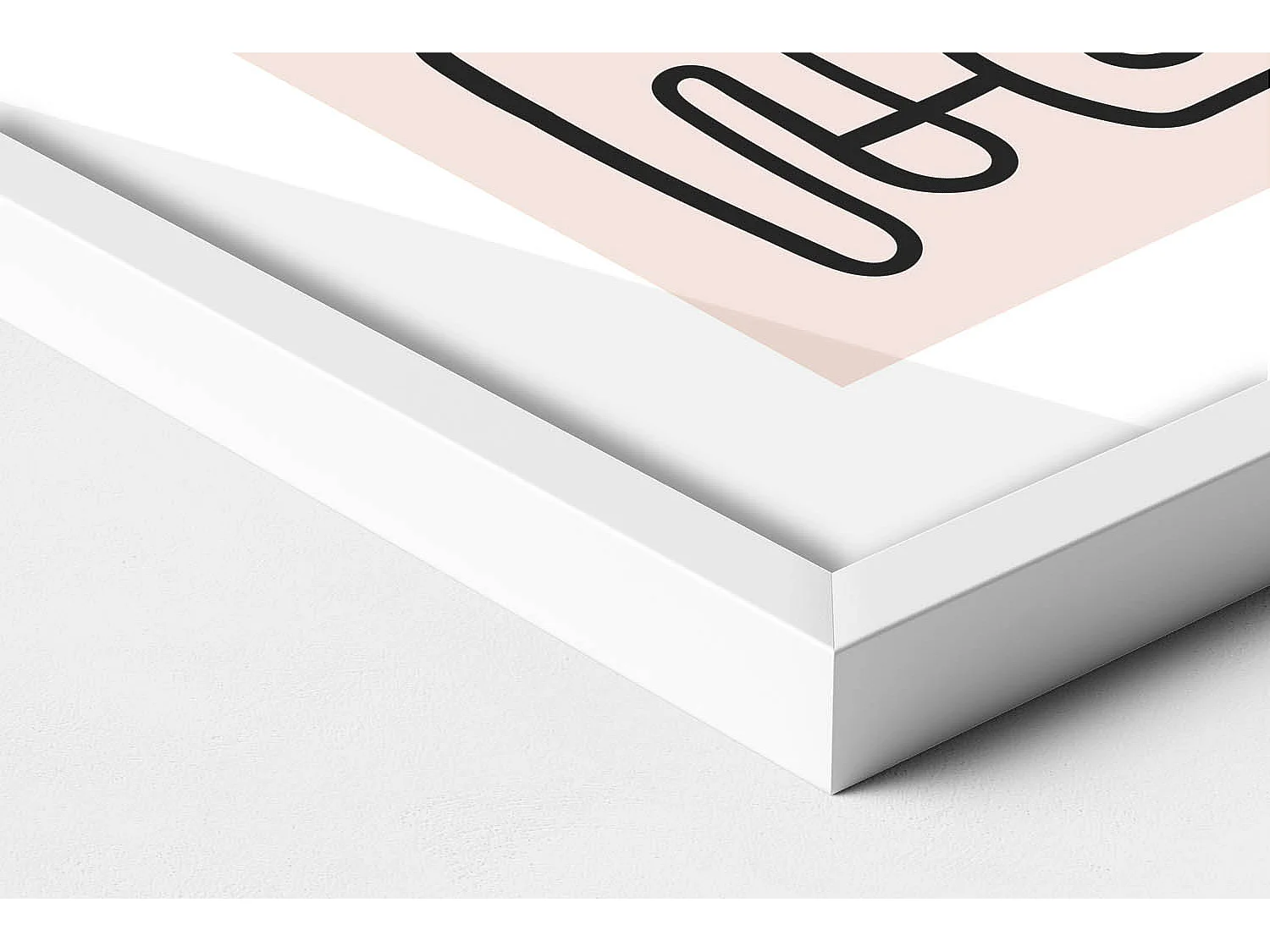 Tableau décoratif avec cadre blanc, Formes abstraites d'art 40 x 60 cm– Parfait pour le salon ou la chambre