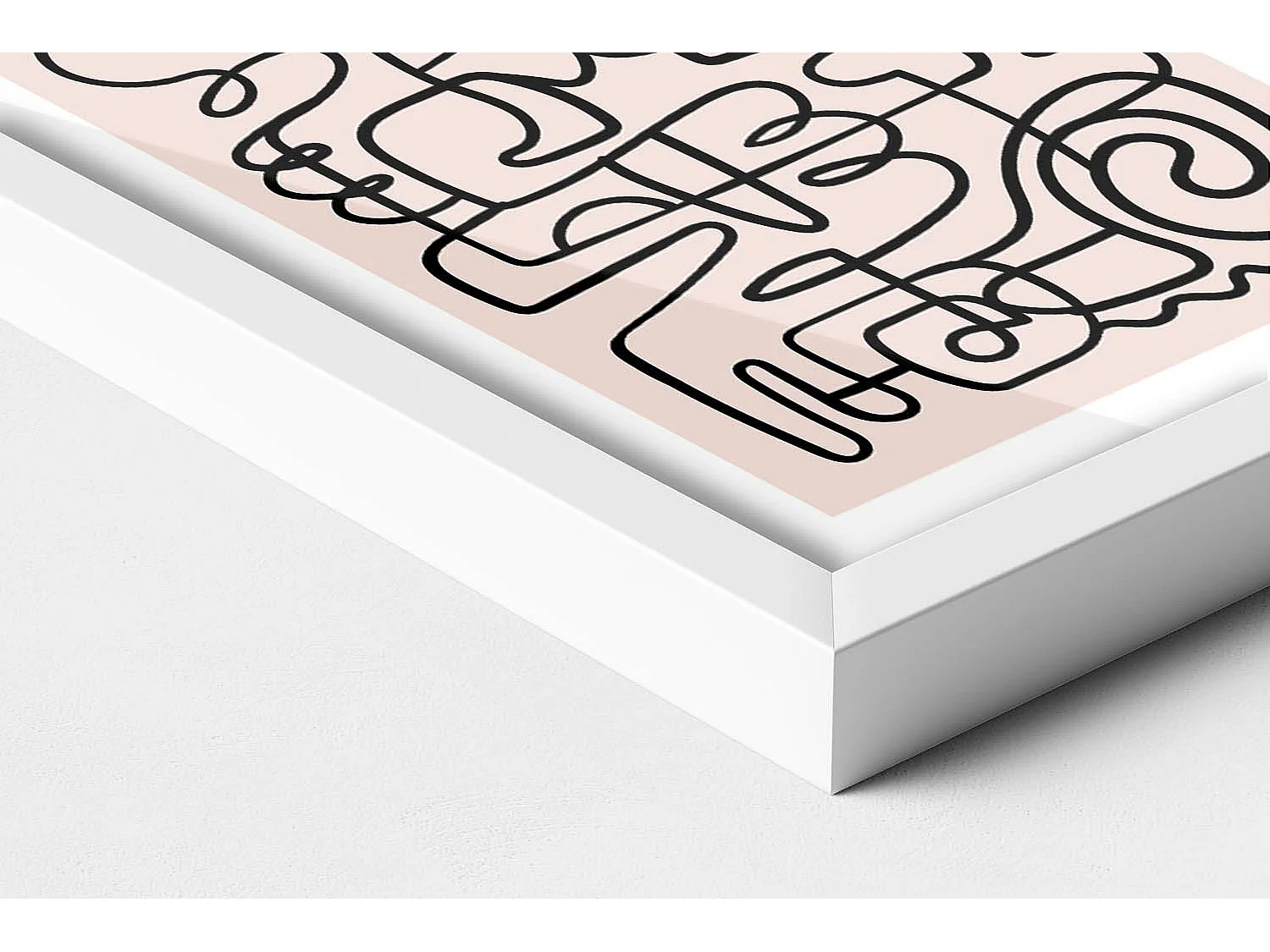 Dekoratives Gemälde mit weißem Rahmen, abstrakte Kunstformen 20 x 30 cm – perfekt für das Wohn- oder Schlafzimmer