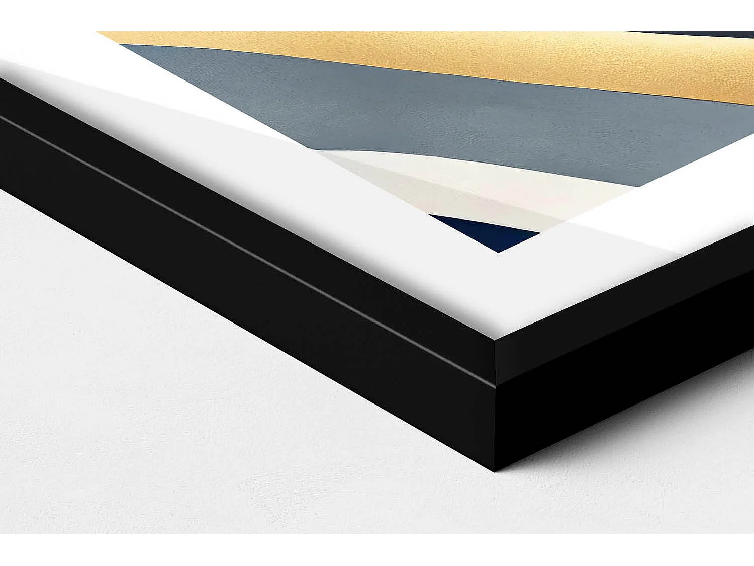 Dekoratives Gemälde mit schwarzem Rahmen, Abstrakte Berge 50 x 70 cm – Perfekt für das Wohn- oder Schlafzimmer