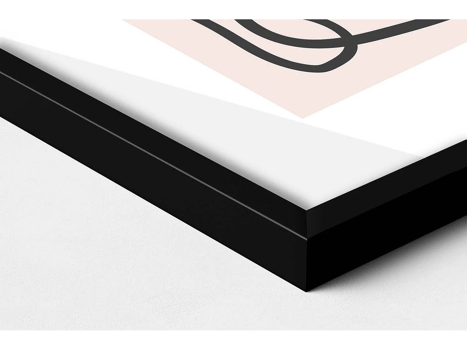 Dekoratives Gemälde mit schwarzem Rahmen, abstrakte Kunstformen 70 x 50 cm – perfekt für das Wohn- oder Schlafzimmer