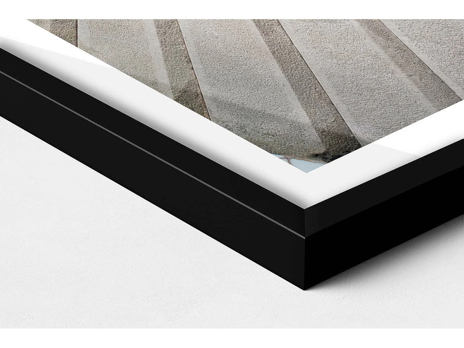 Tableau décoratif avec cadre noir, Escalier en colimaçon 40 x 60 cm– Parfait pour le salon ou la chambre