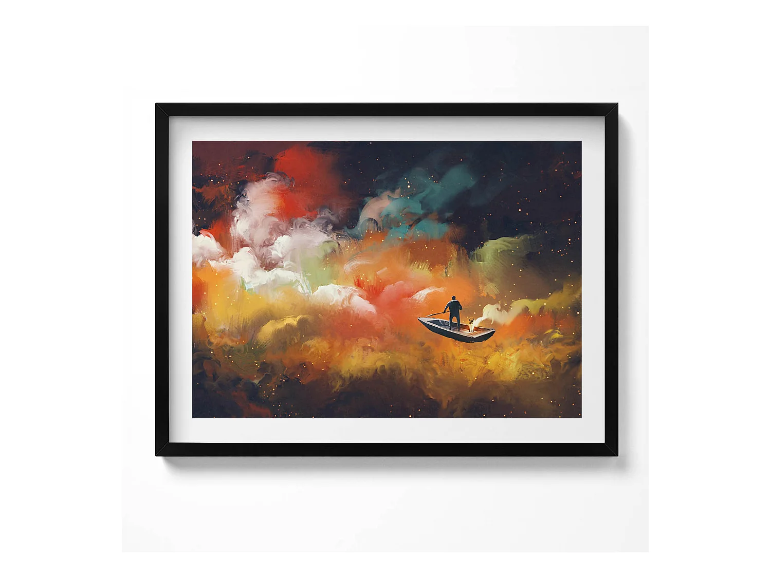 Tableau décoratif avec cadre noir, Une idée abstraite de la vie adulte 80 x 60 cm– Parfait pour le salon ou la chambre