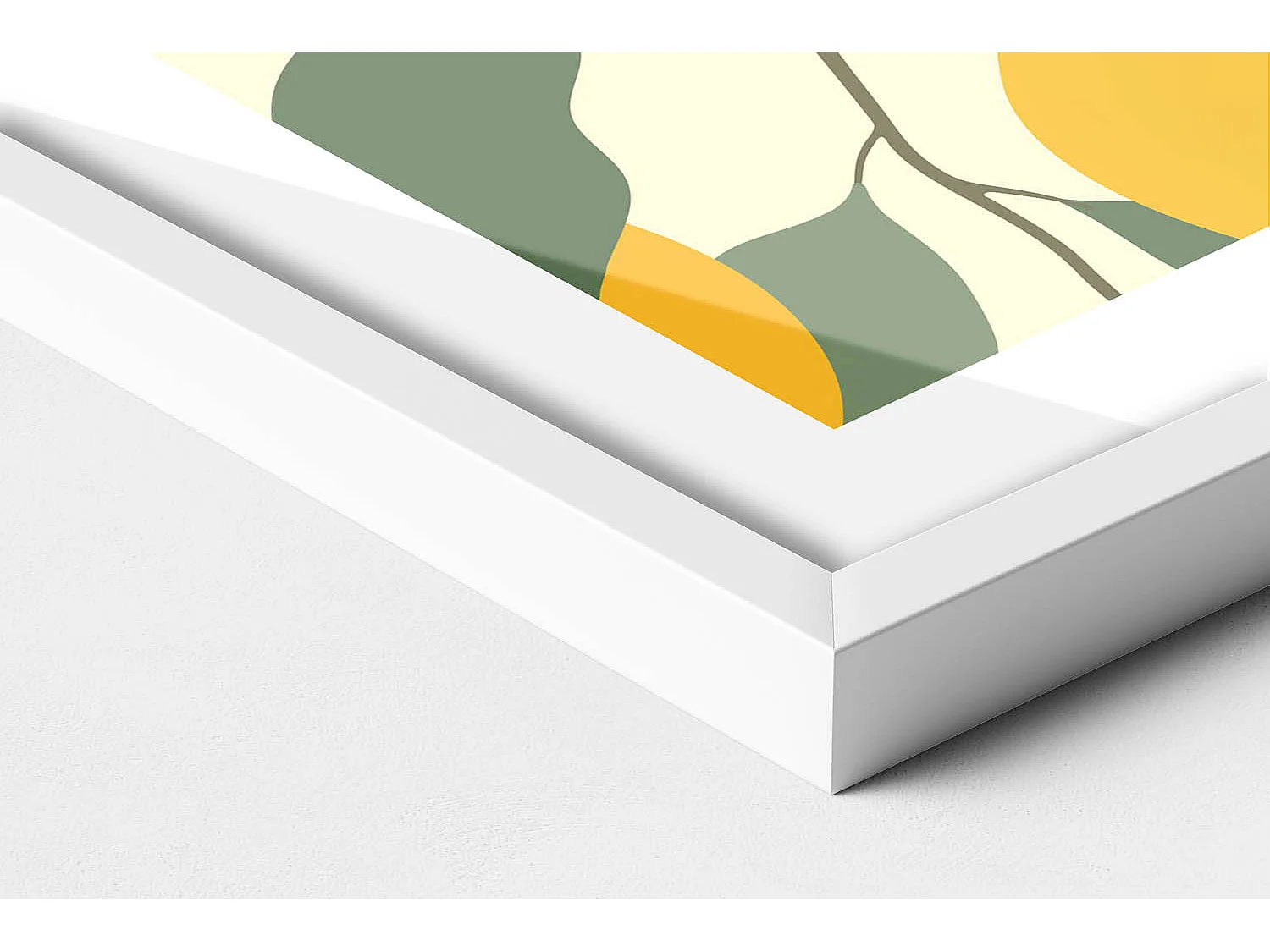 Dekoratives Gemälde mit weißem Rahmen, Illustration von Zitronen 80 x 60 cm – Perfekt für das Wohn- oder Schlafzimmer