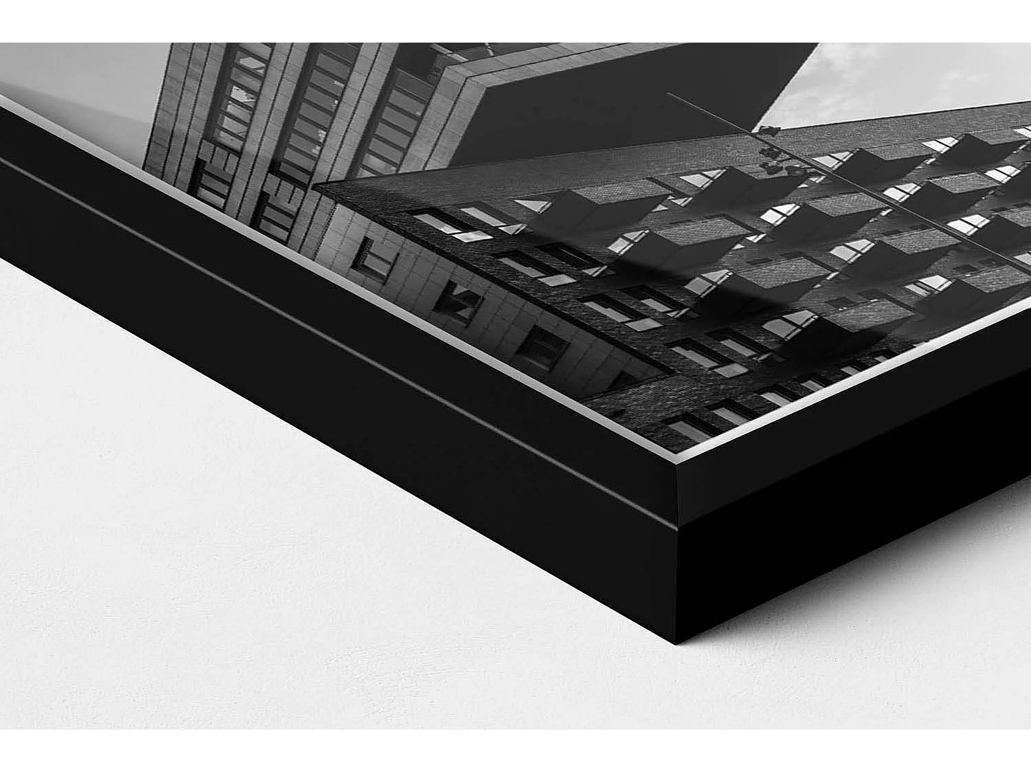 Dekoratives Gemälde mit schwarzem Rahmen, Architektur in Amsterdam 20 x 30 cm – Perfekt für das Wohn- oder Schlafzimmer