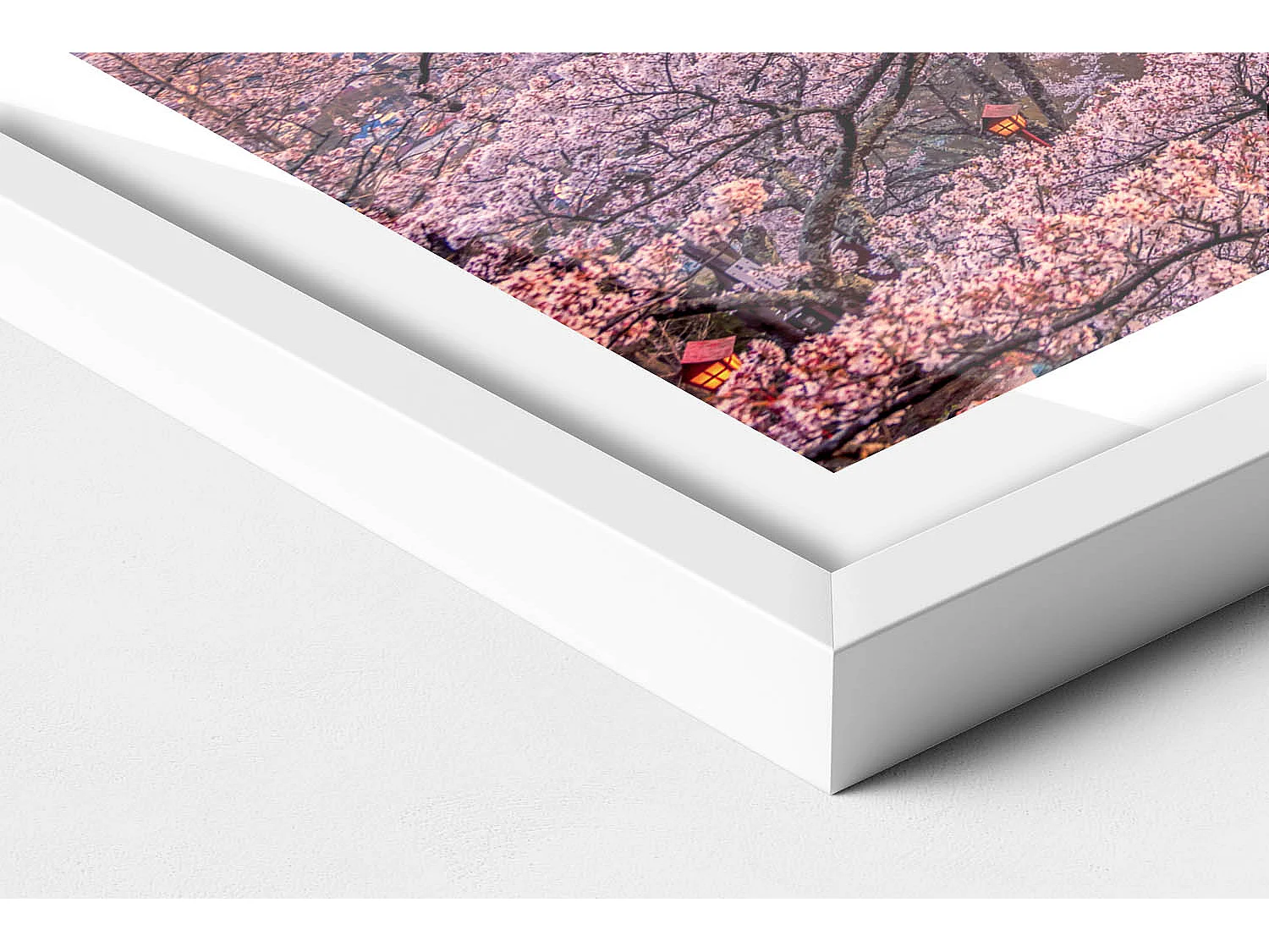 Dekoratives Gemälde mit weißem Rahmen, japanische Konstruktion 60 x 40 cm – perfekt für das Wohn- oder Schlafzimmer