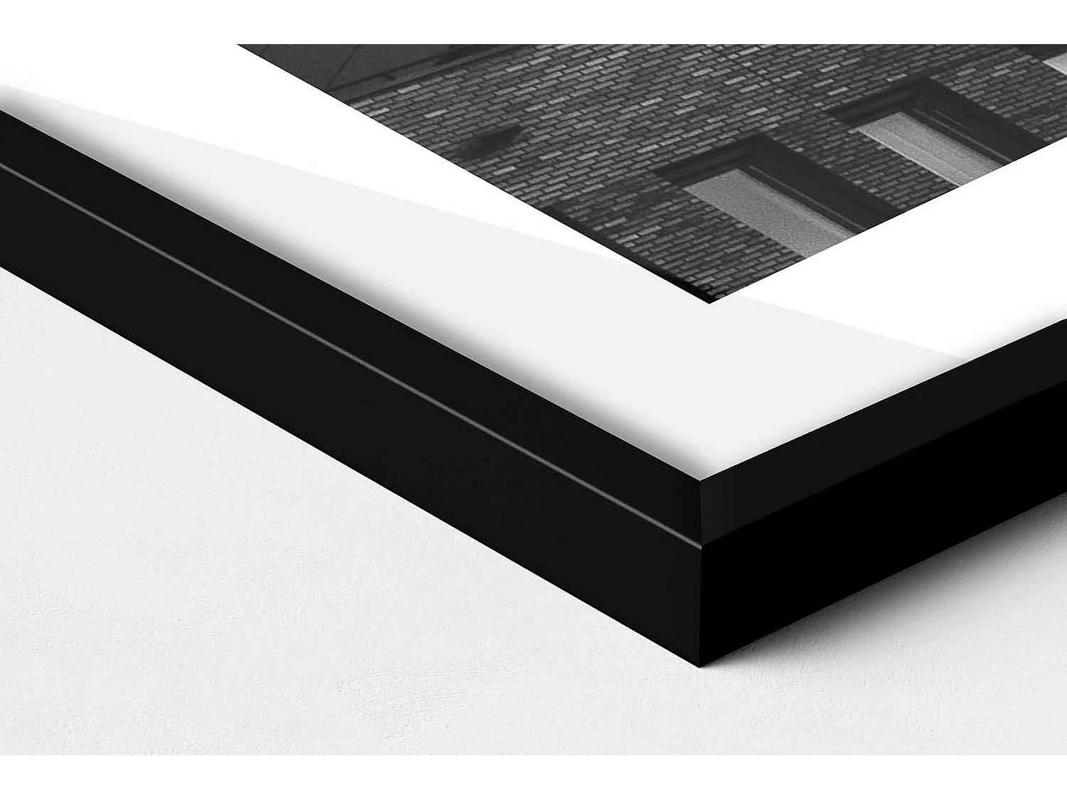 Tableau décoratif avec cadre noir, Architecture à Amsterdam 70 x 100 cm– Parfait pour le salon ou la chambre