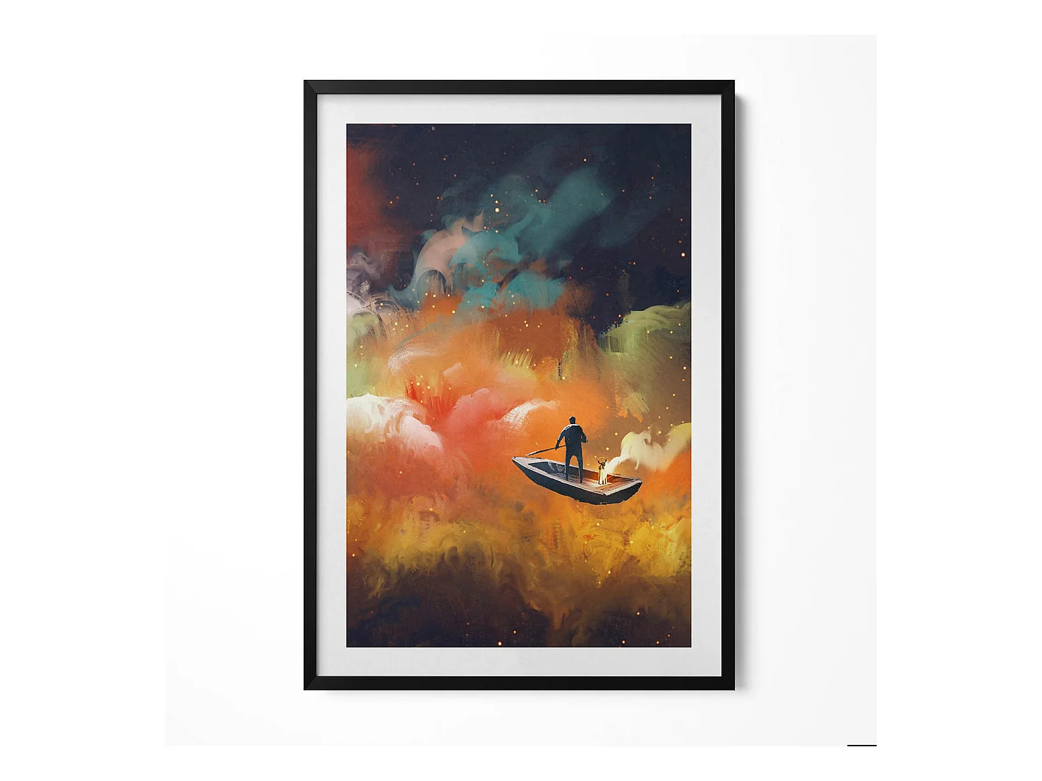 Tableau décoratif avec cadre noir, Une idée abstraite de la vie adulte 70 x 100 cm– Parfait pour le salon ou la chambre