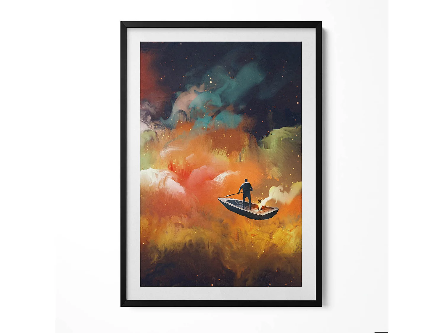 Tableau décoratif avec cadre noir, Une idée abstraite de la vie adulte 70 x 100 cm– Parfait pour le salon ou la chambre