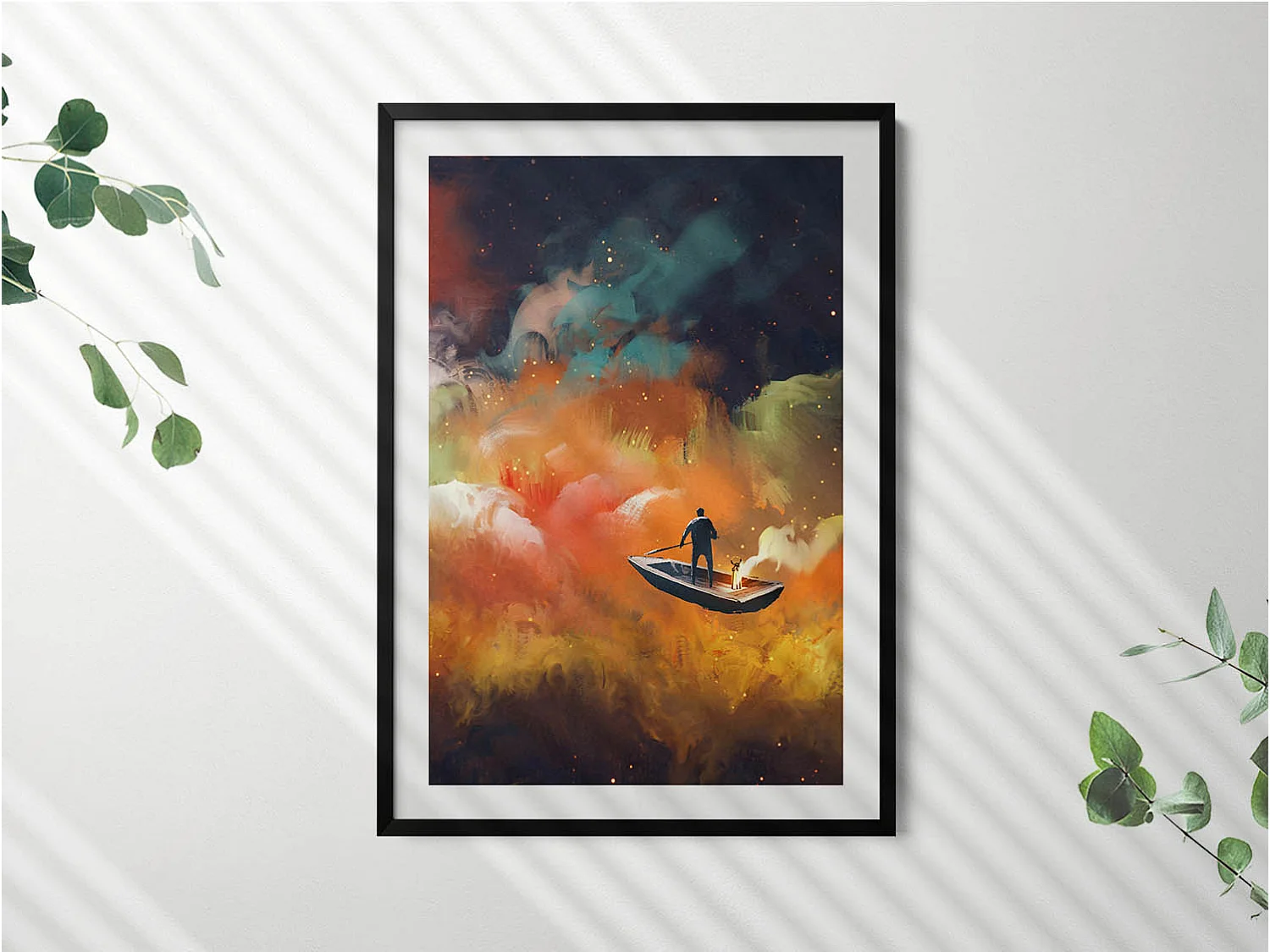 Tableau décoratif avec cadre noir, Une idée abstraite de la vie adulte 70 x 100 cm– Parfait pour le salon ou la chambre