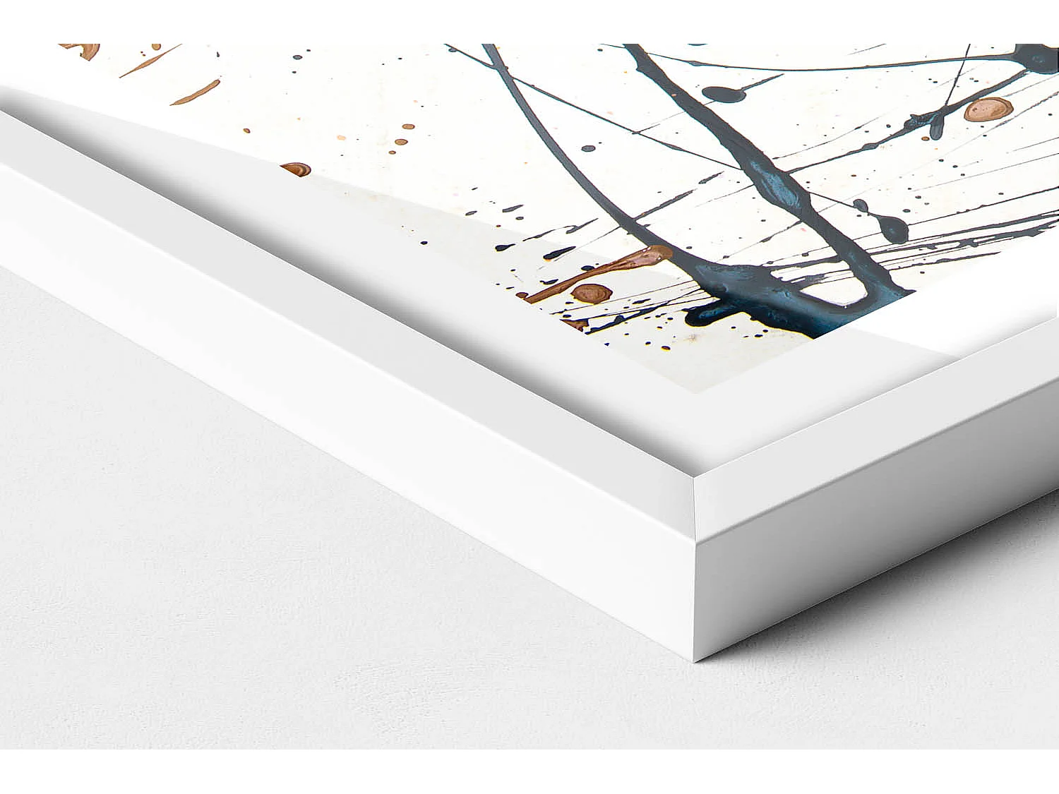 Decoratief schilderij met witte lijst, abstracte creatieve kunst 60 x 40 cm – perfect voor de woon- of slaapkamer