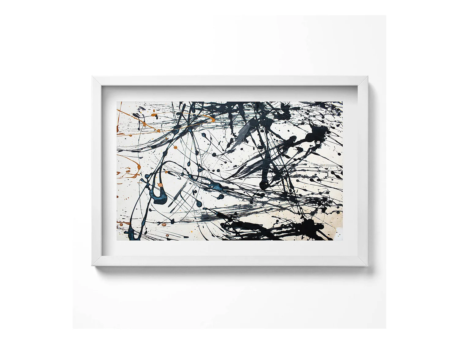 Tableau décoratif avec cadre blanc, Art créatif abstrait 60 x 40 cm– Parfait pour le salon ou la chambre